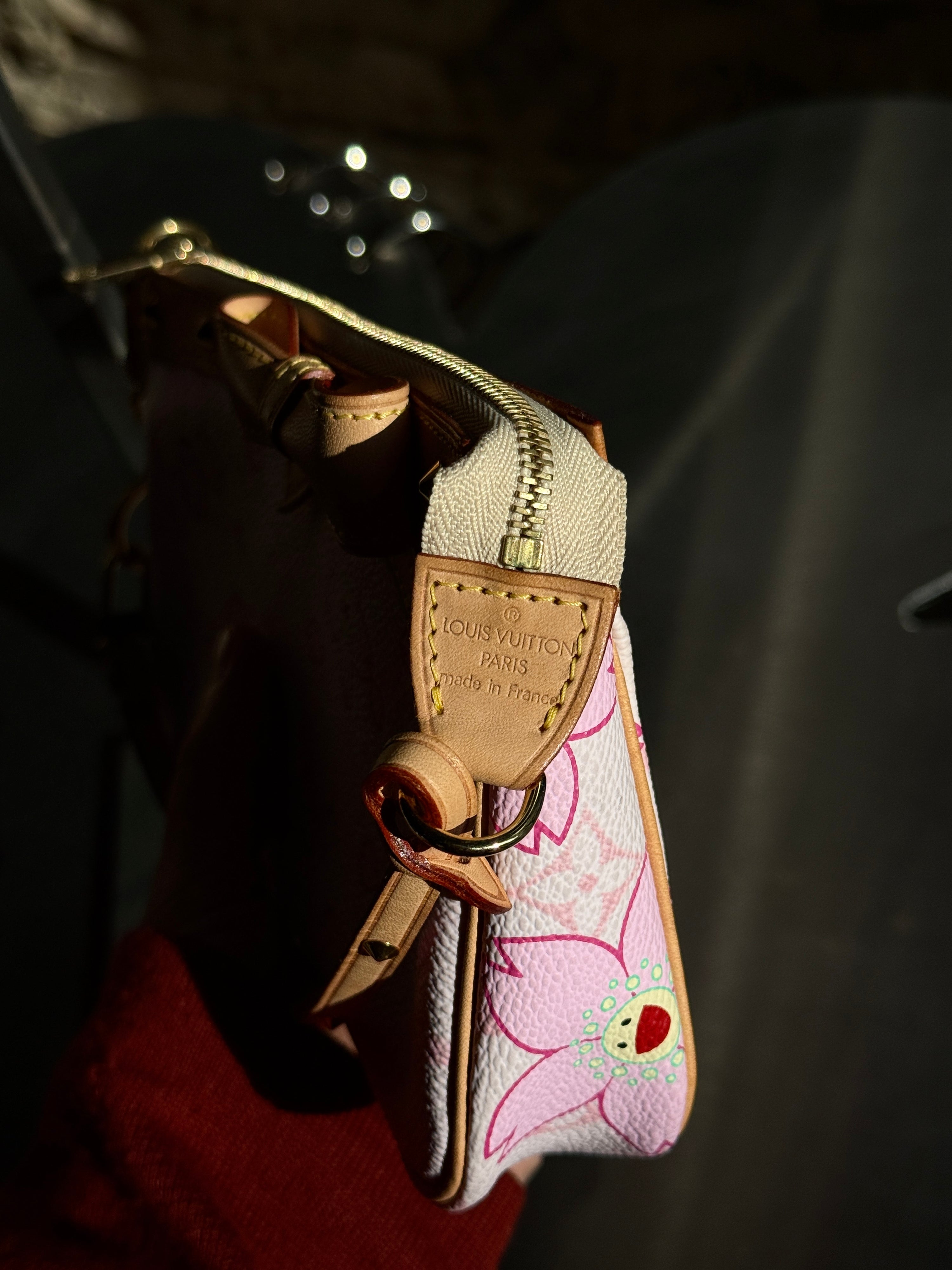 Vintage 2003 Louis Vuitton x Murakami Sakura Cherry Blossoms Pochette Handbag