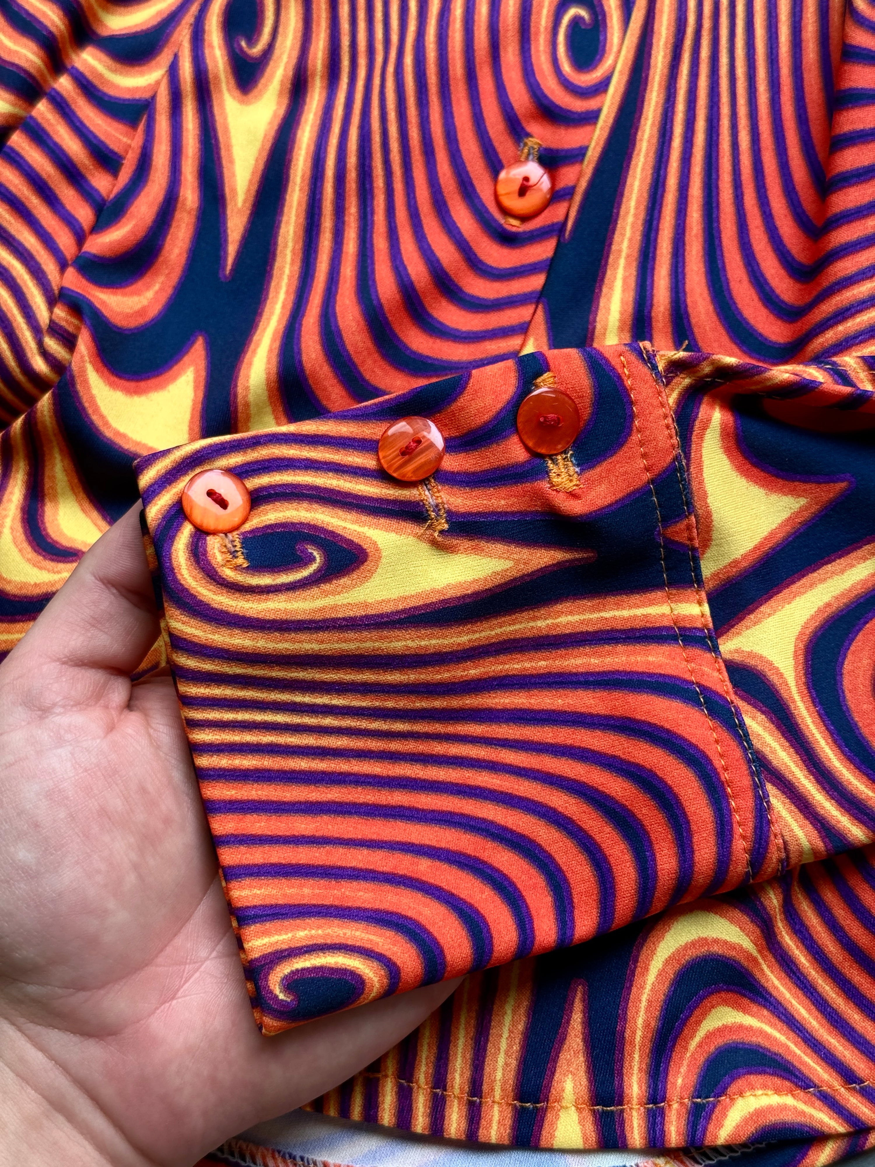 Vintage Goldie Vava 70s Retro Funky Button Up - S