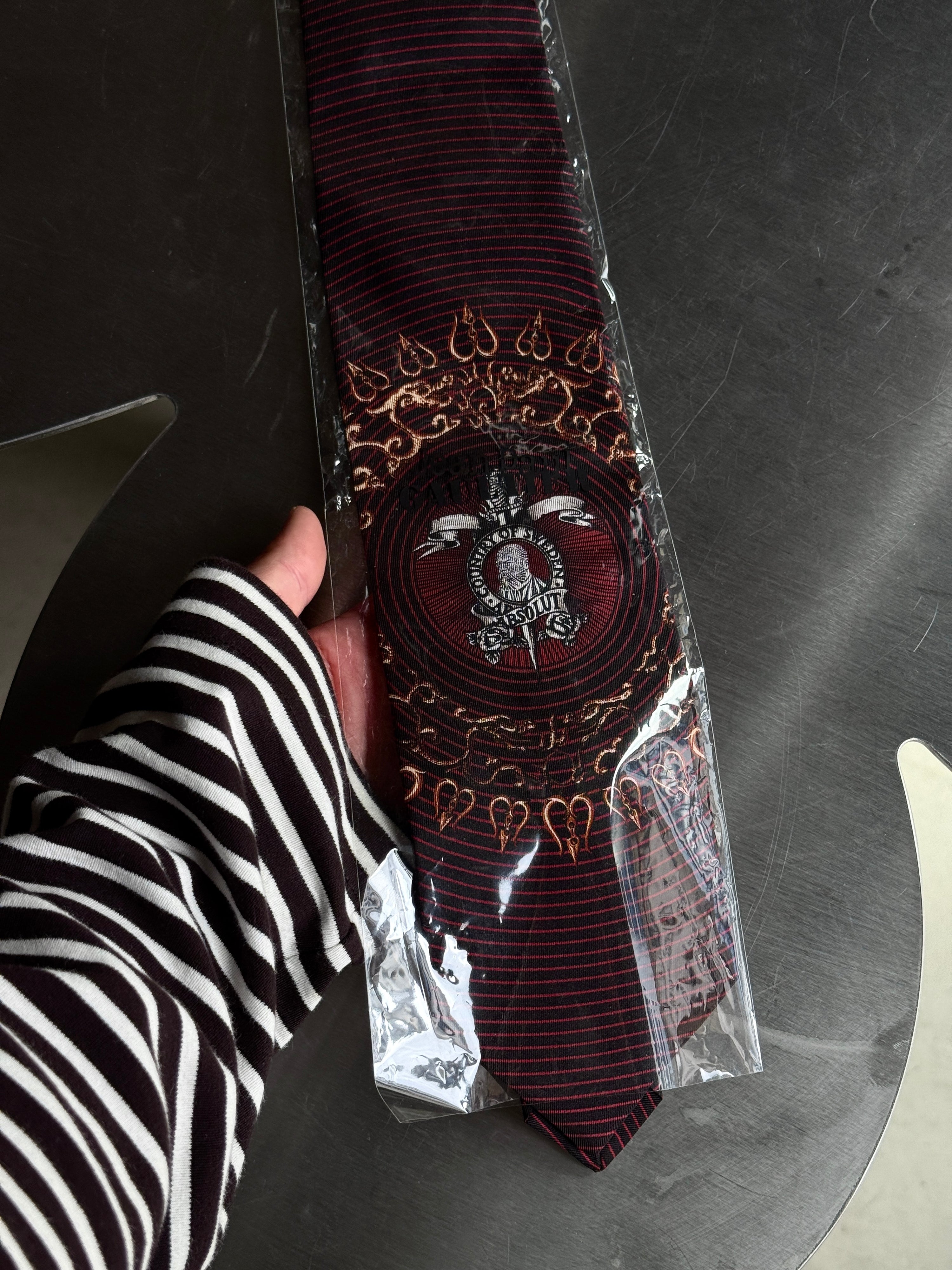 Vintage Jean Paul Gaultier "Absolut Vodka" Silk Tie Red (new)