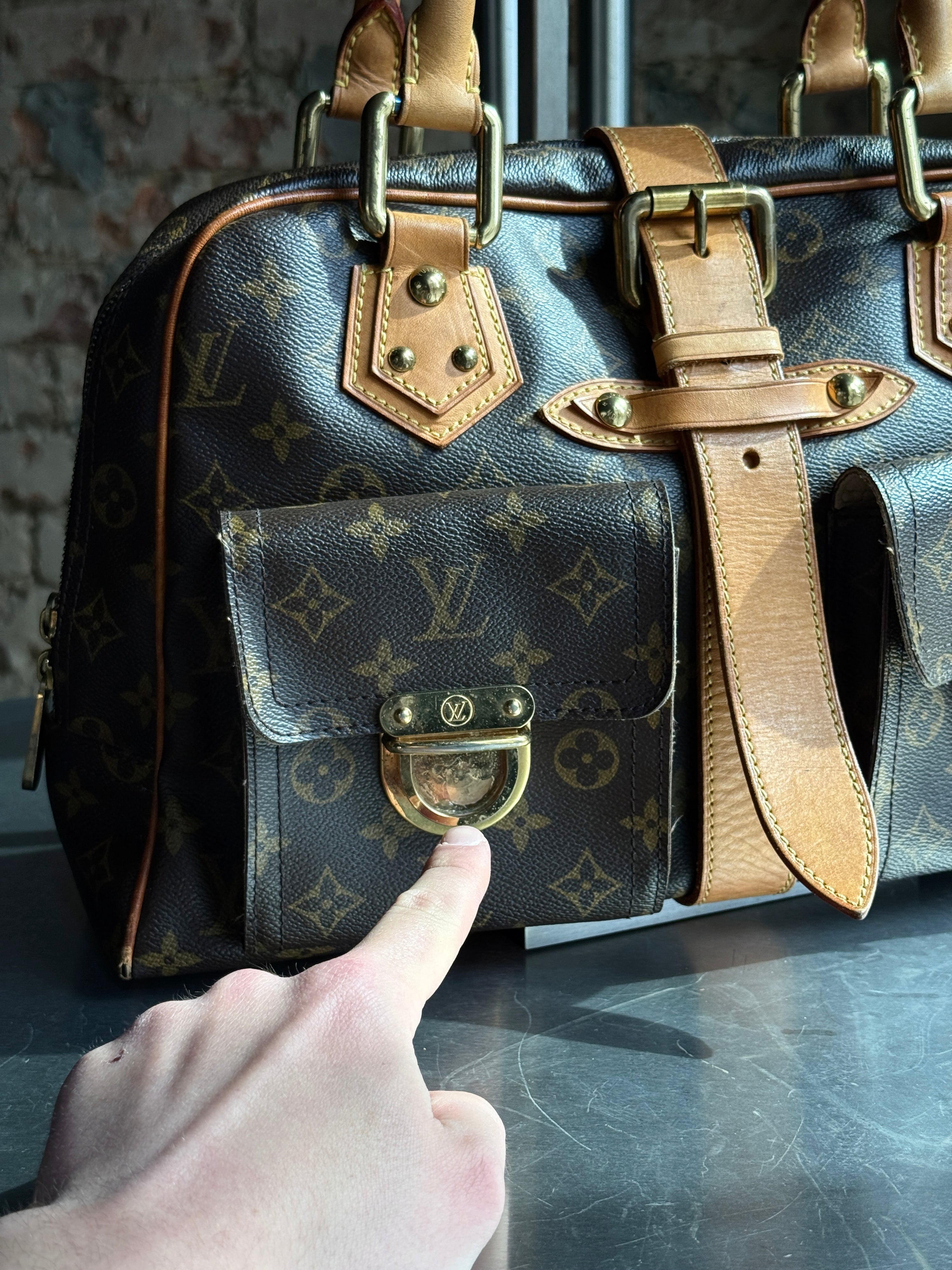 2009 Louis Vuitton Manhattan GM Bag Brown (FL0069)