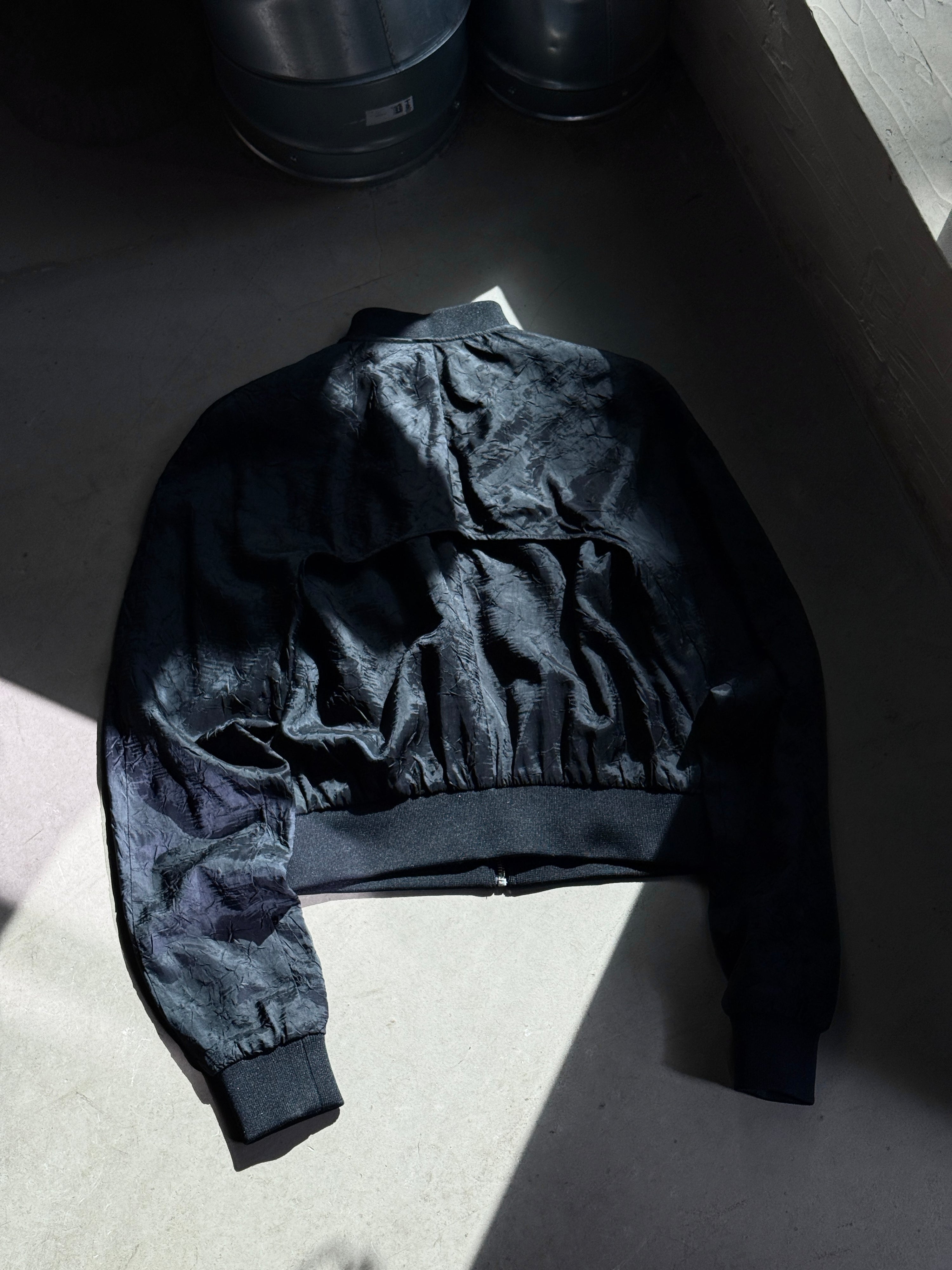 Acne Studios "Blanche Crinkle " Cropped Bomber Jacket Black - S