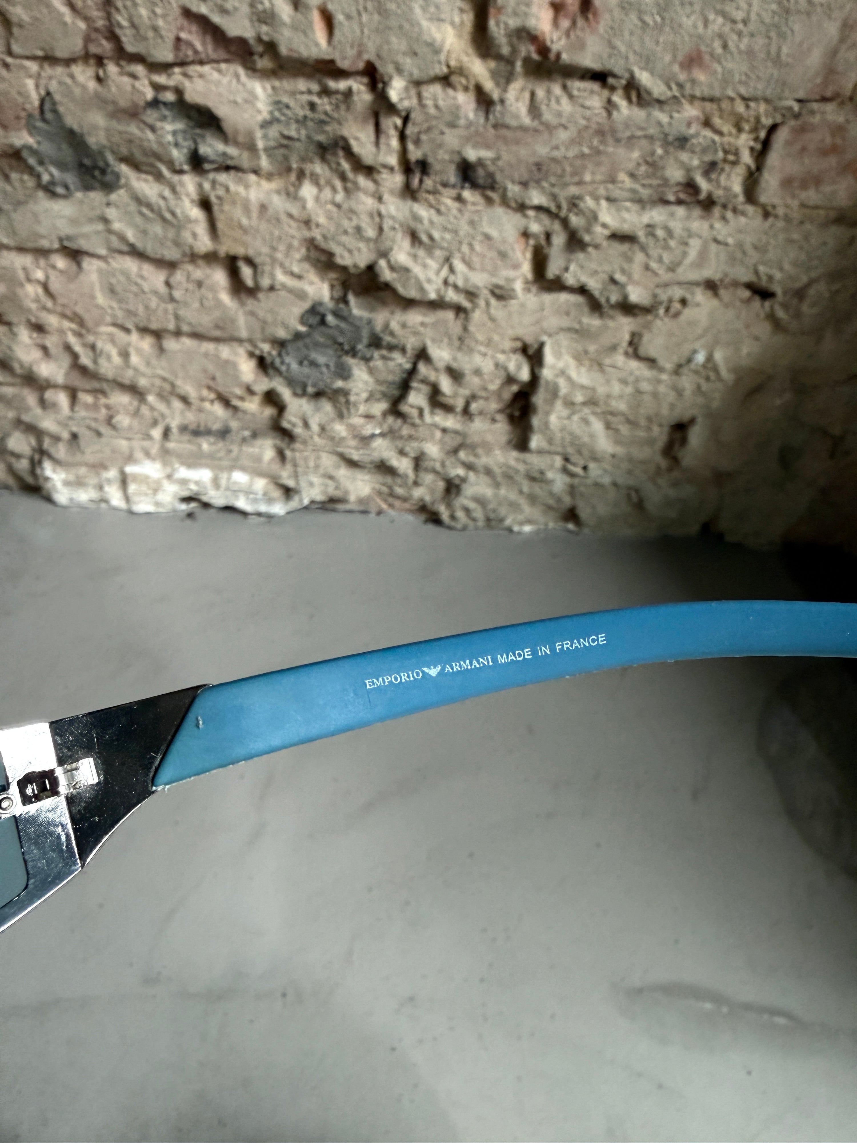 Vintage Emporio Armani Wrap Sunglasses Baby Blue
