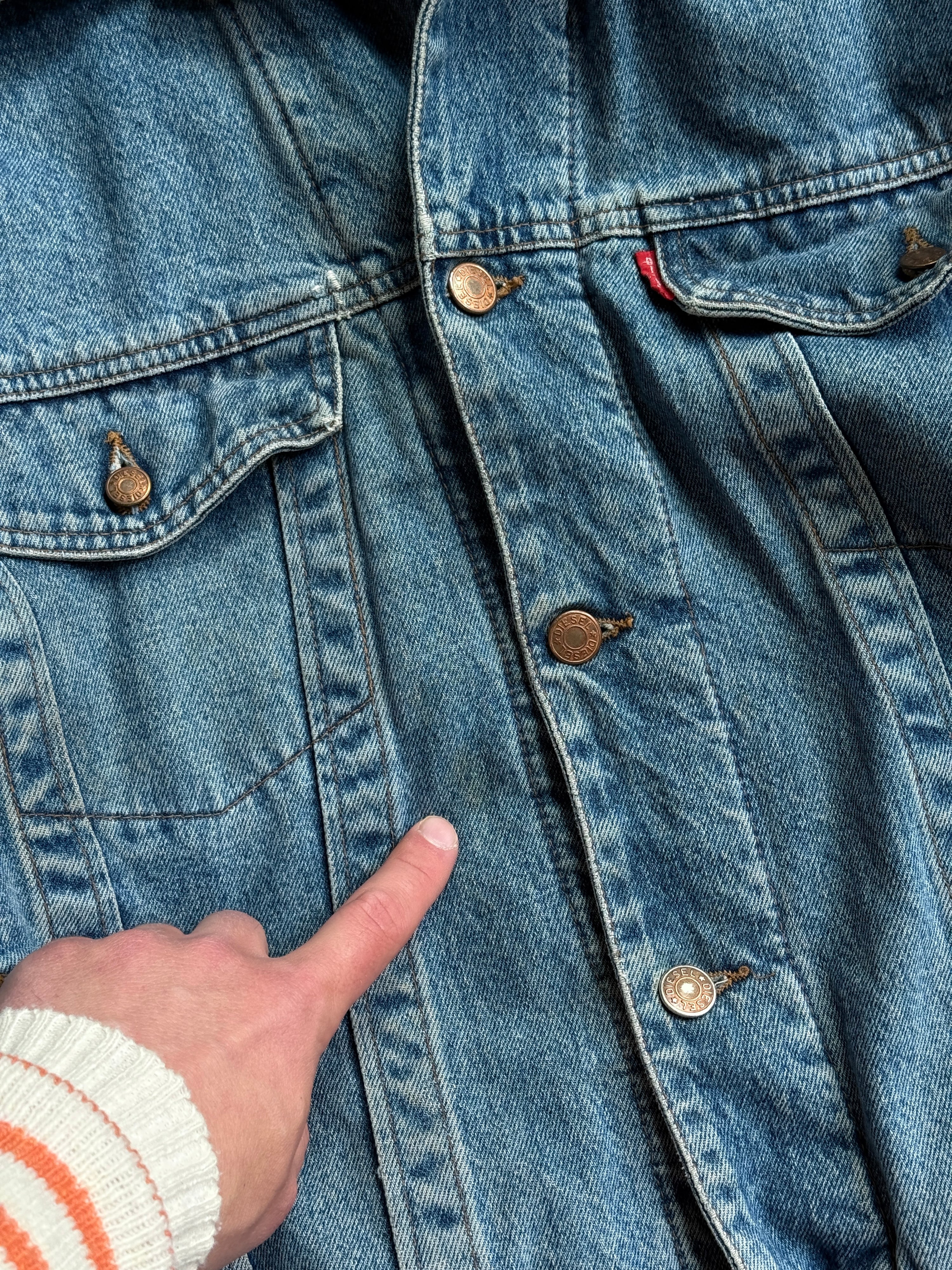 Vintage 1990s Diesel Blanked Lined Denim Jacket - M