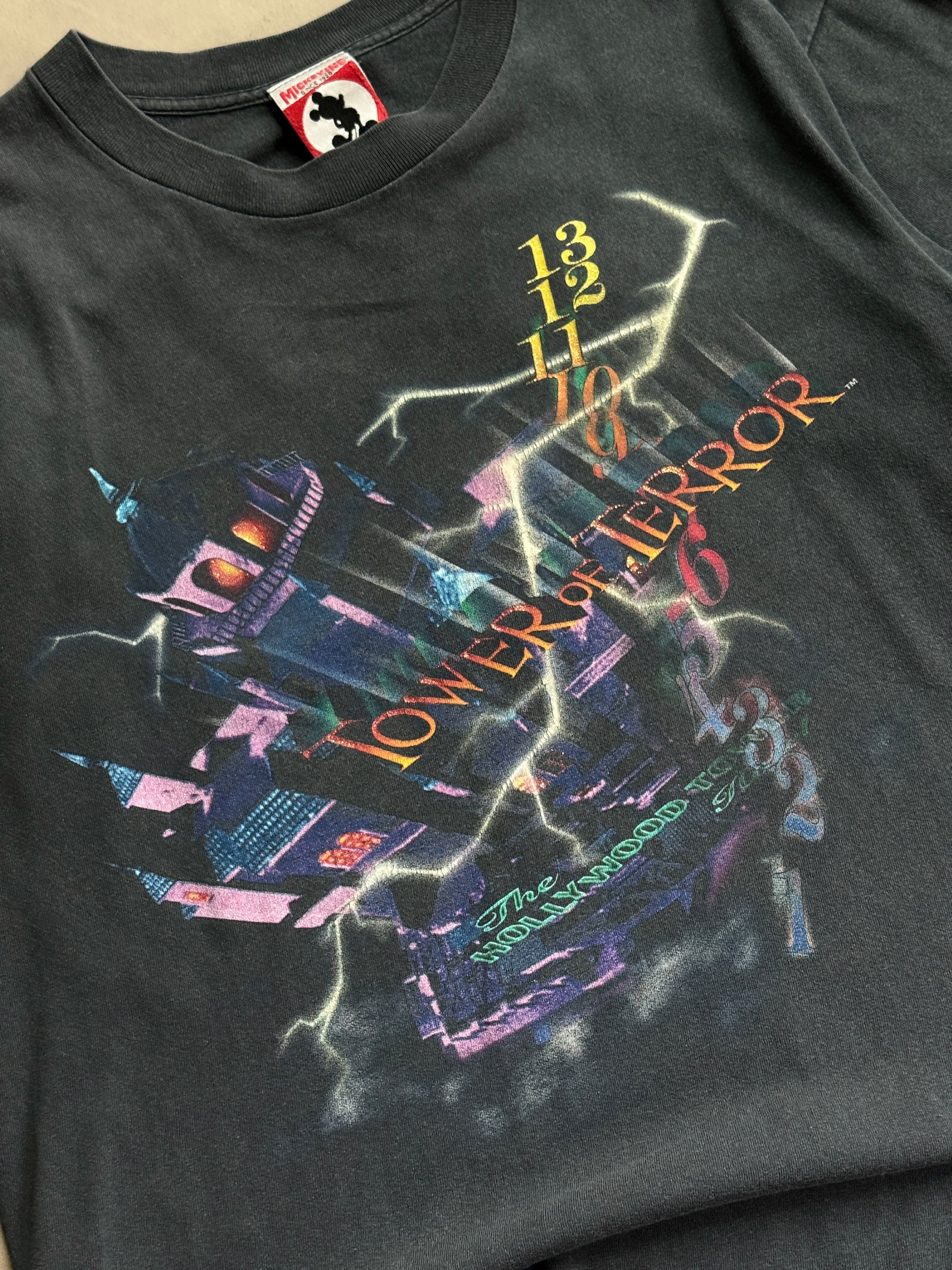 Vintage 1990s Faded Disney Tower of Terror T-Shirt - M