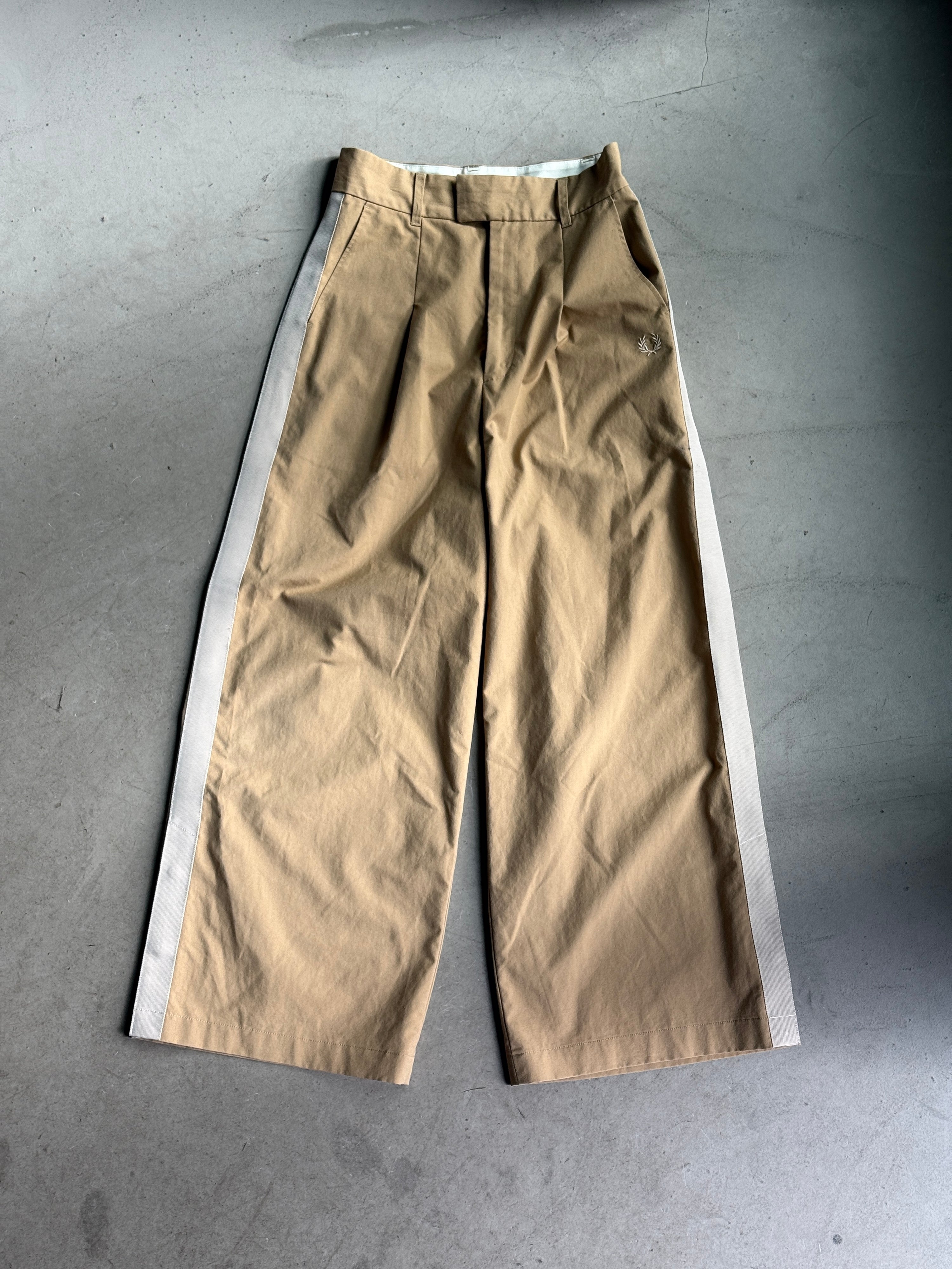 Modern Fred Perry Wide Leg Pants Beige - W25 L25