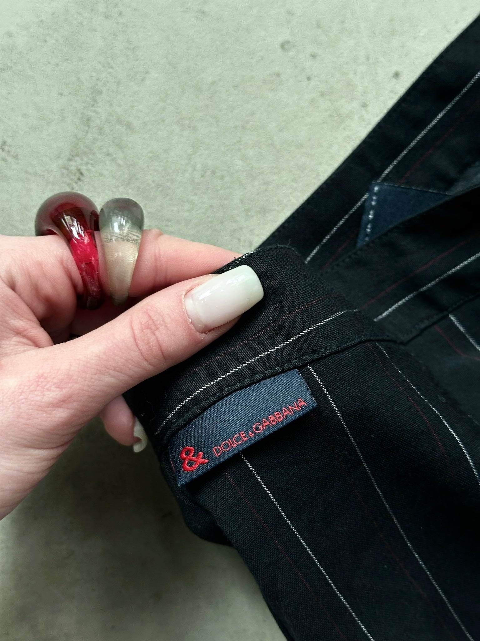 Vintage D&G Pinstriped Wool Pants W25 L29