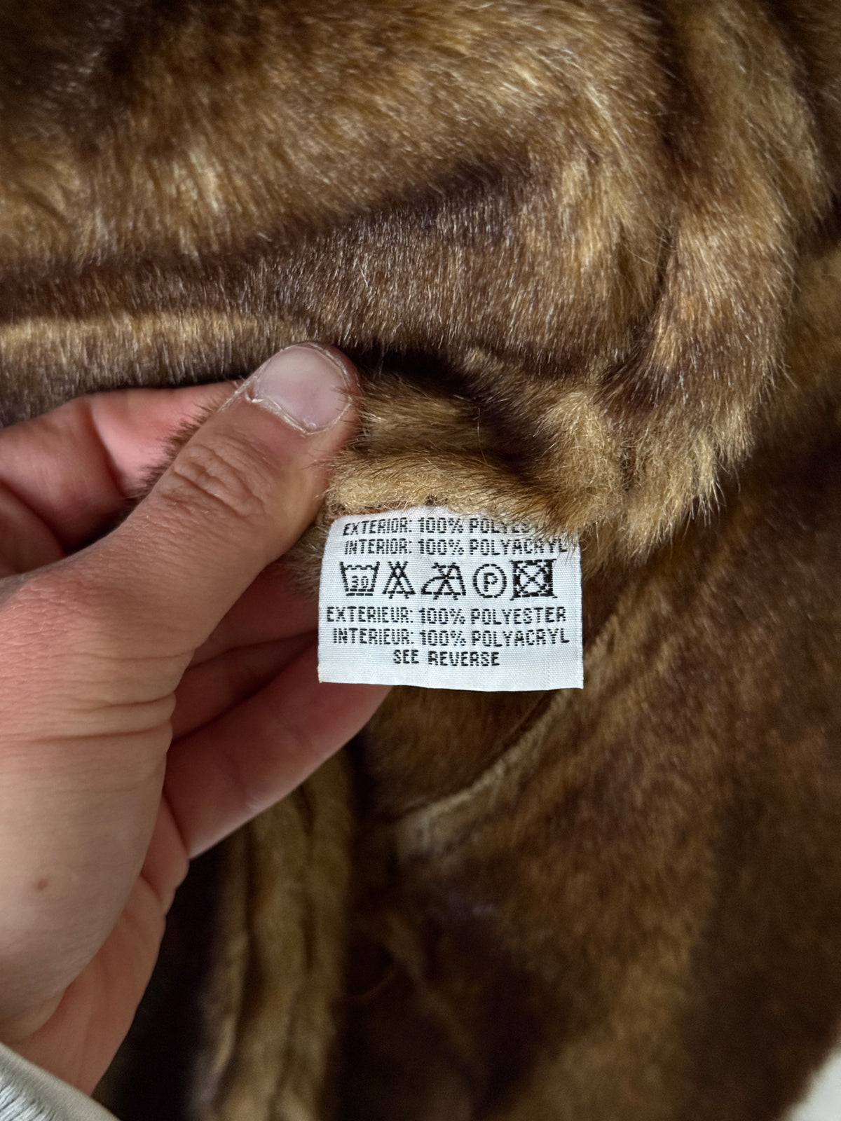 Vintage Balmain Faux Fur Brown Penny Lane Coat - XL