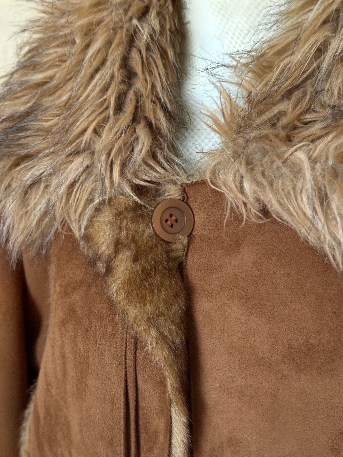 Vintage Balmain Faux Fur Brown Penny Lane Coat - XL