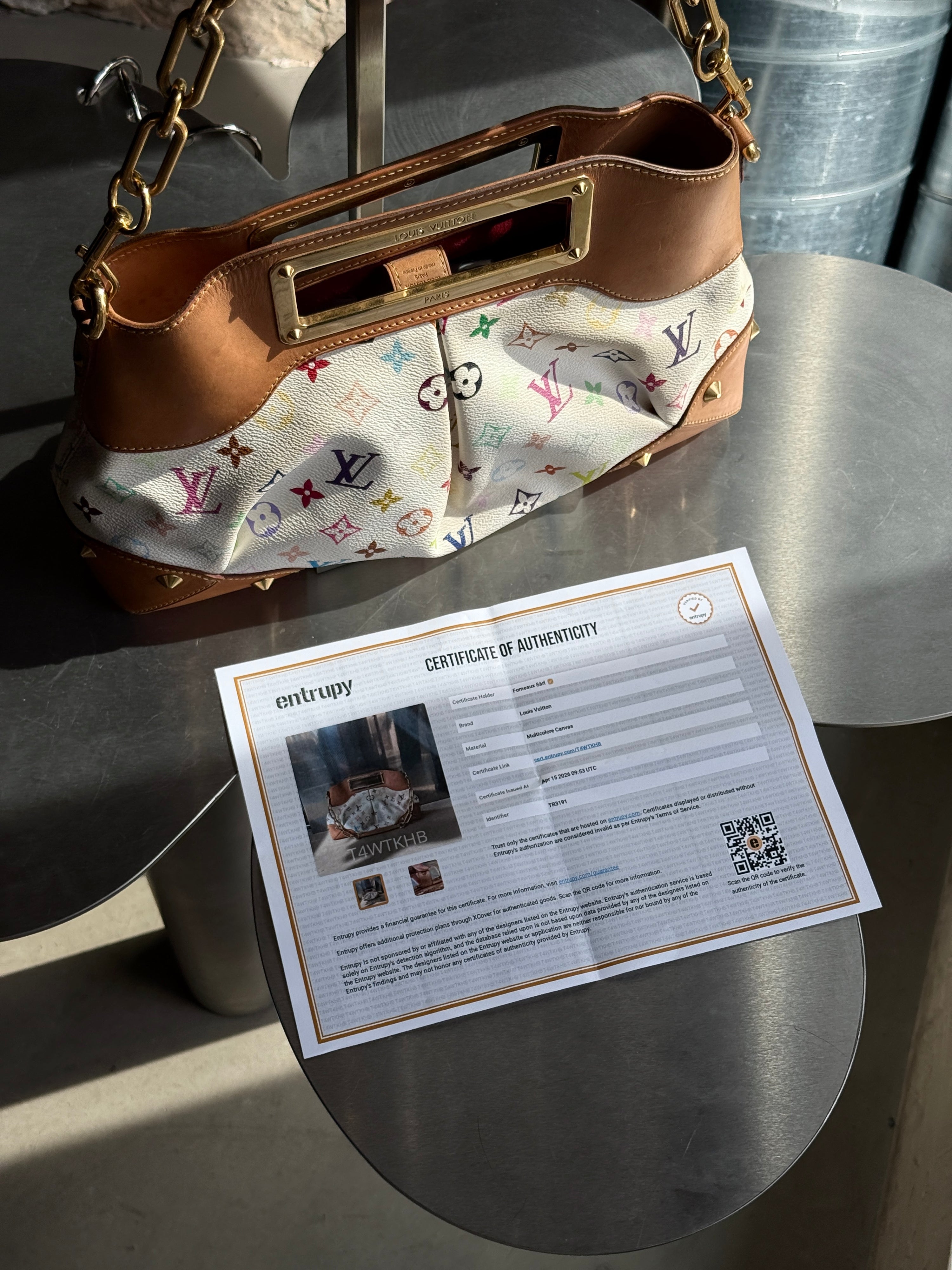 2011 Louis Vuitton Multicolor Monogram Judy GM Bag White (TR3191)