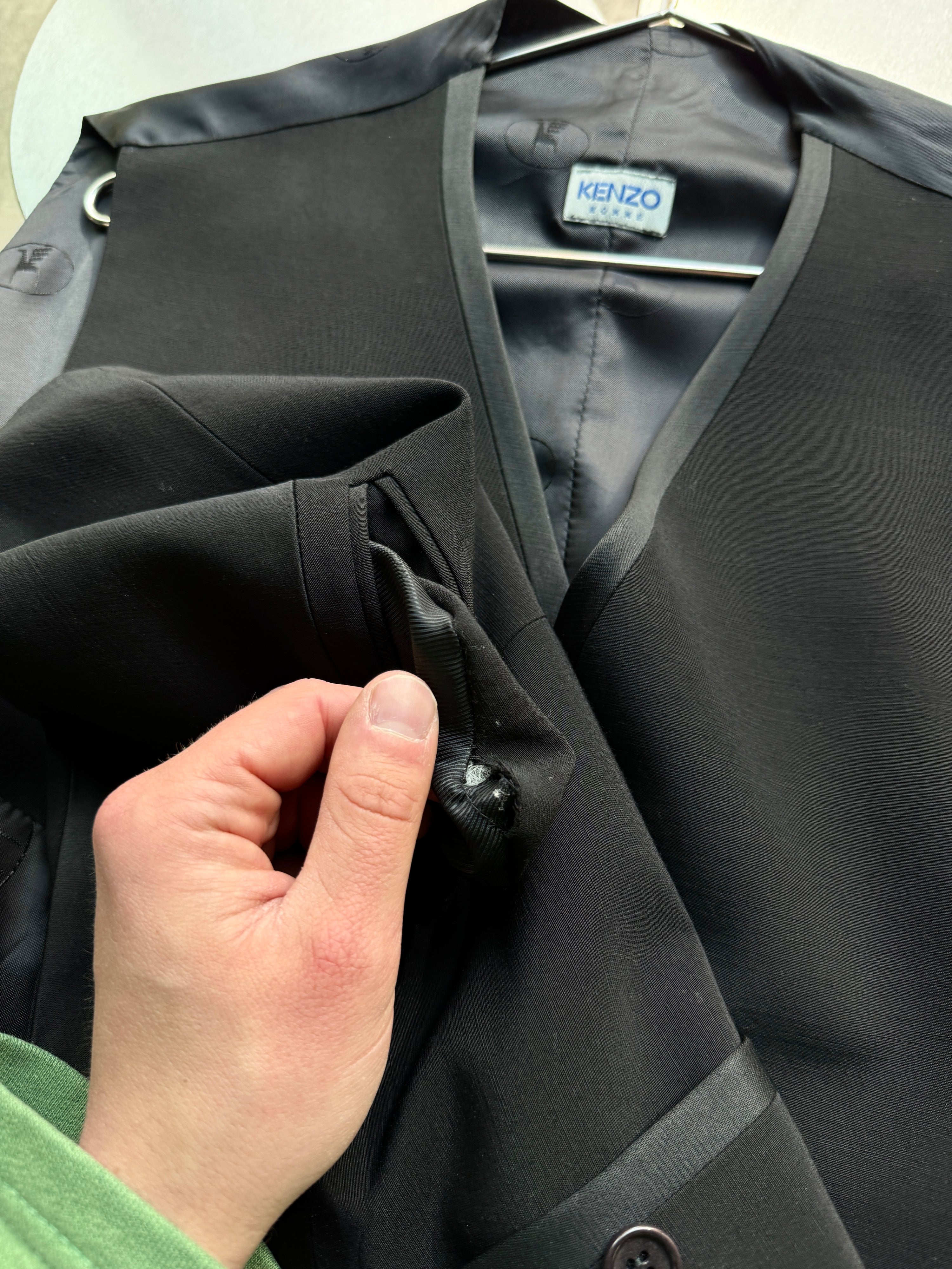 Vintage 1990s Kenzo 3 Piece Suit Black - XL