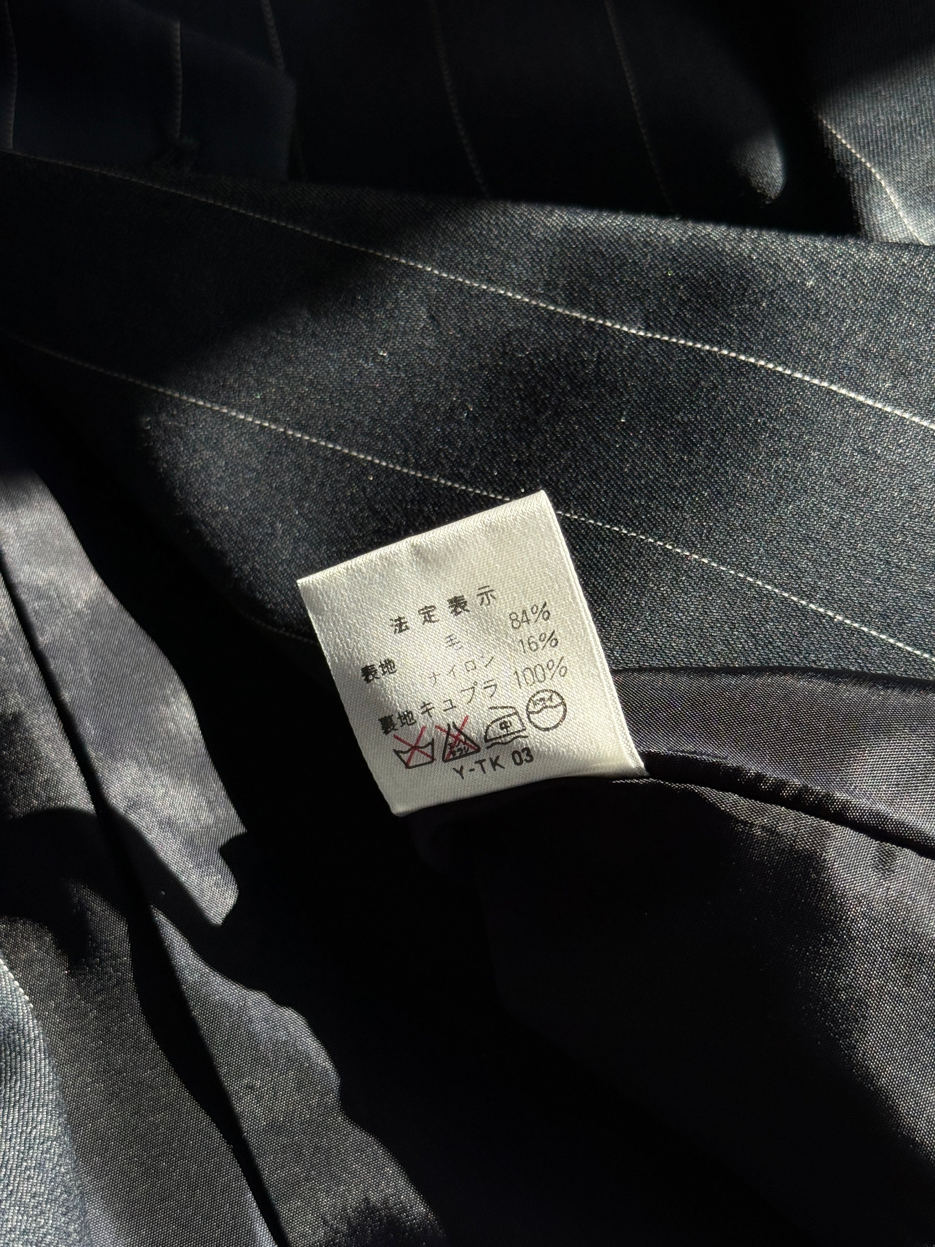 Vintage Dior Madmoiselle Pintstriped Suit Set Black - S