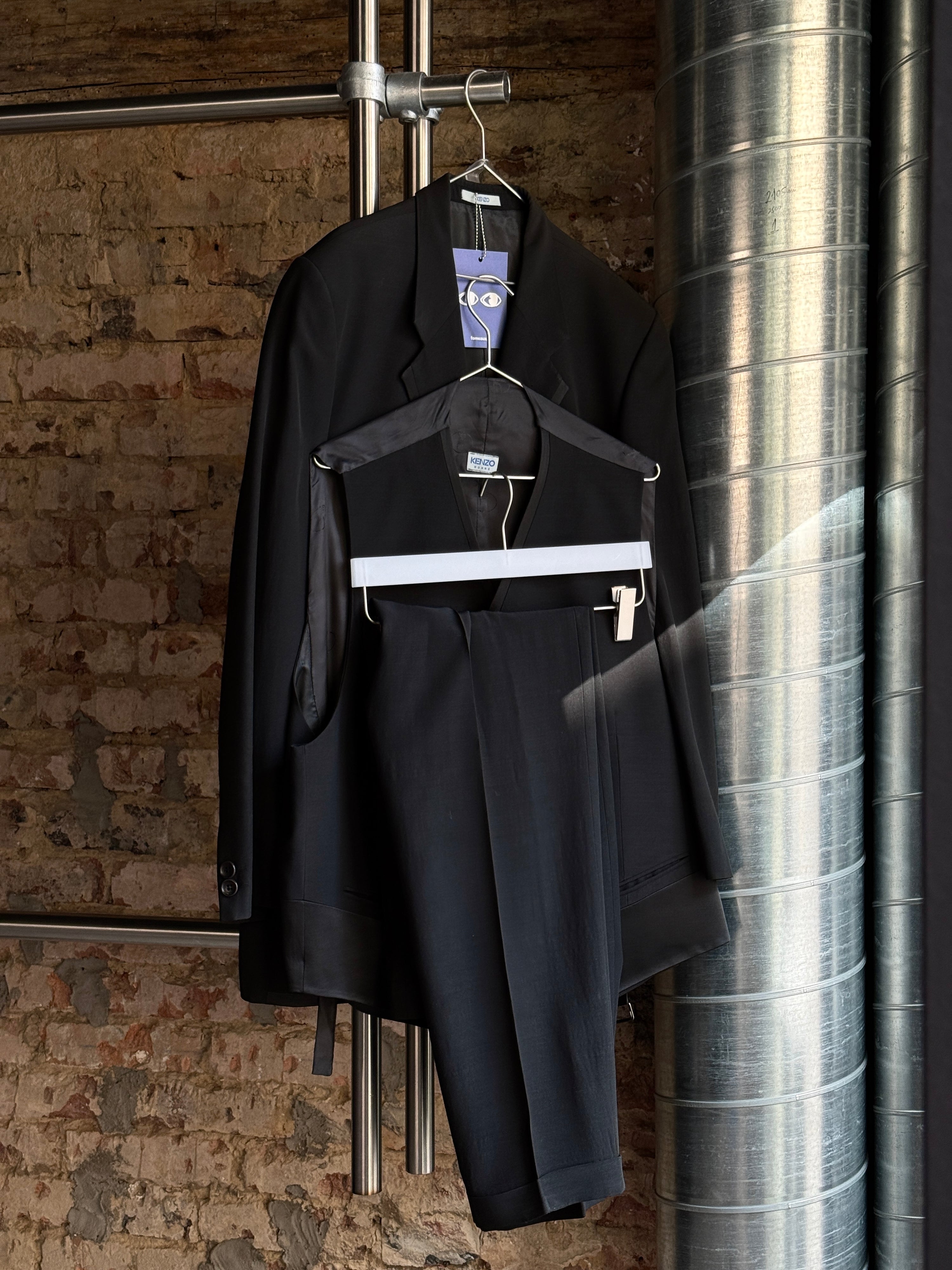 Vintage 1990s Kenzo 3 Piece Suit Black - XL