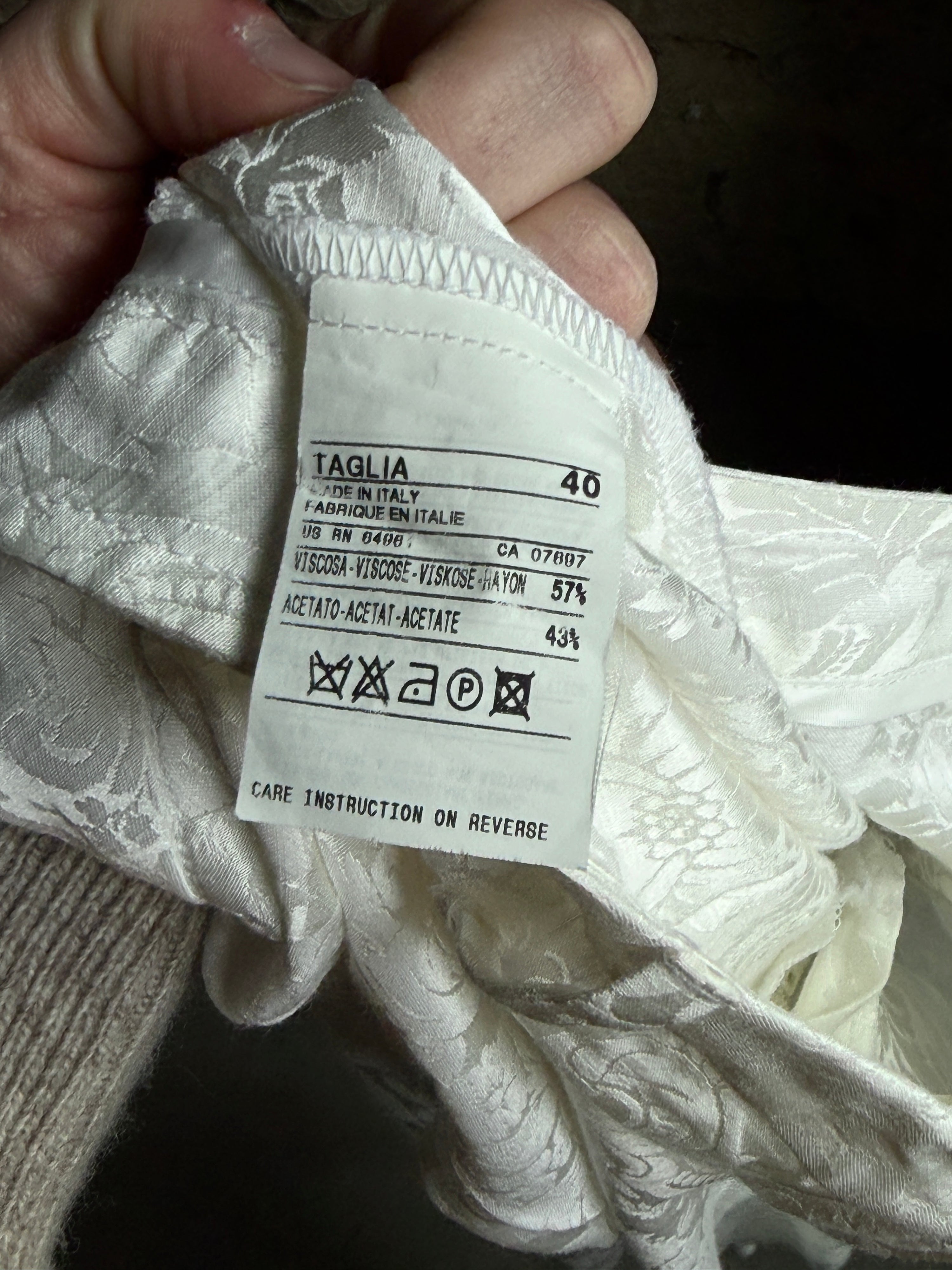 2000s Sisley Lace Floral Trousers White - W27 L28
