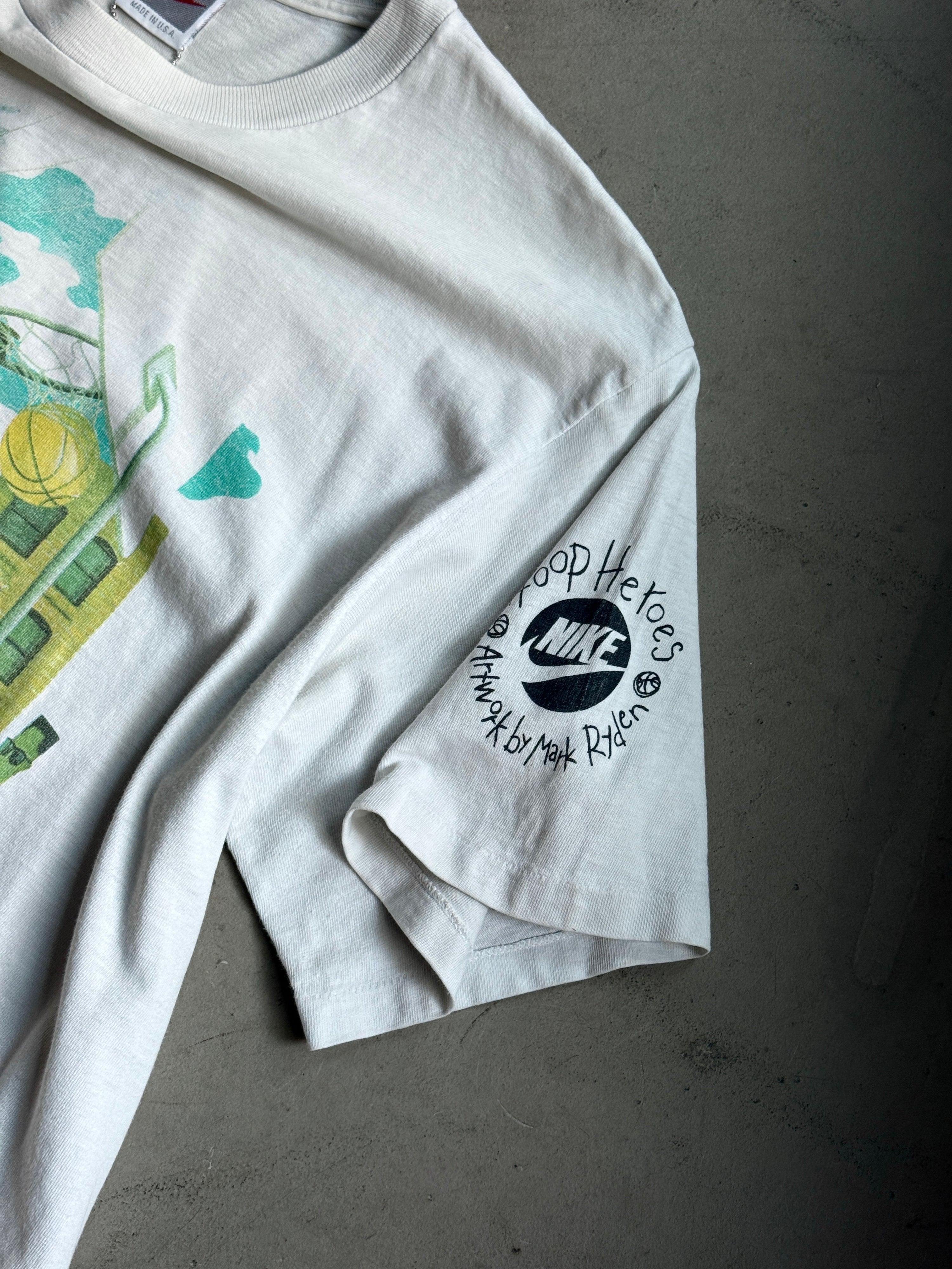 Vintage Rare 1990s Michael Jordan “Hoop Heroes” Nike T-Shirt White - M