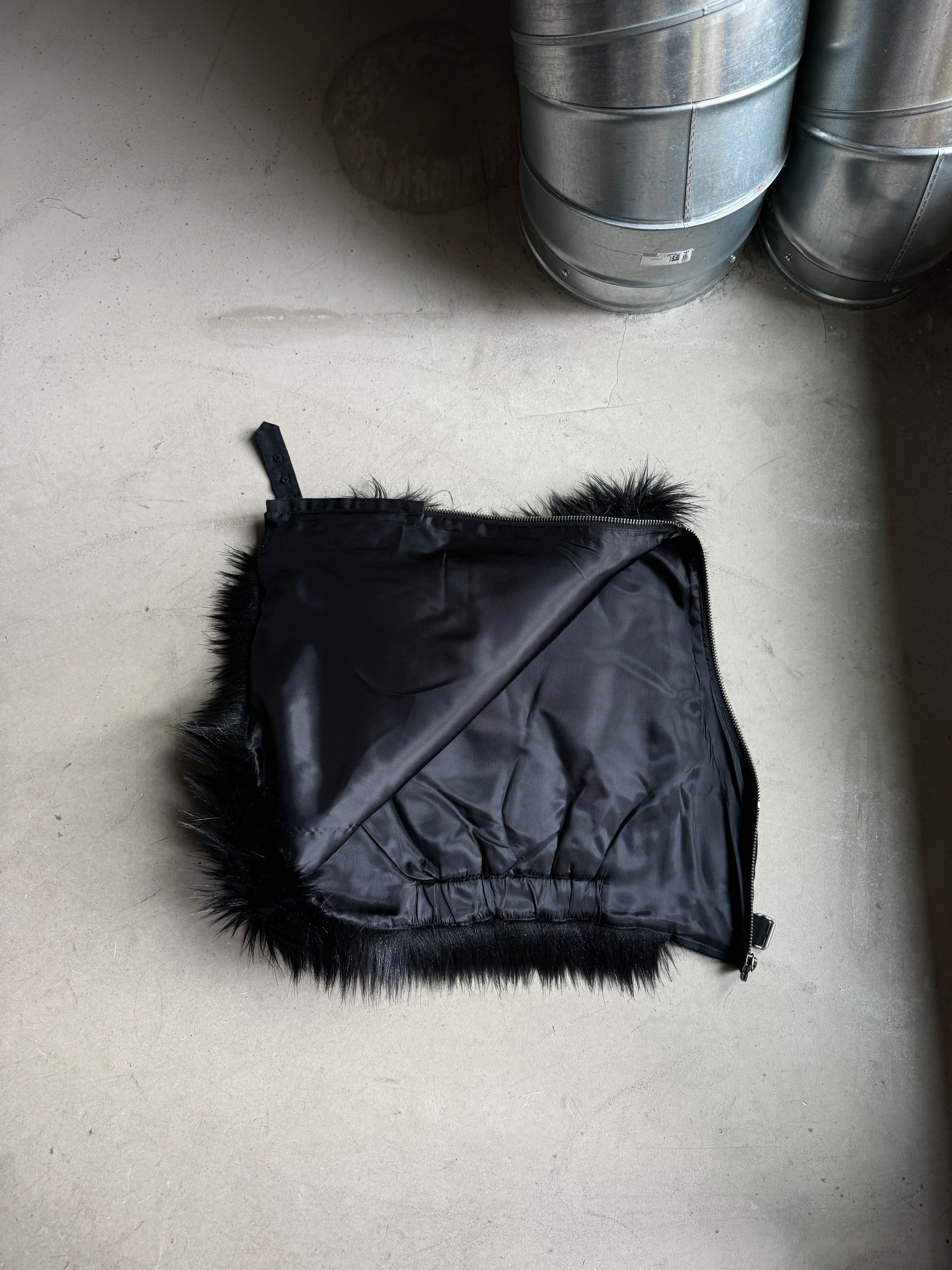 Vintage 2000s Diesel Faux Fur Vest Black - XS