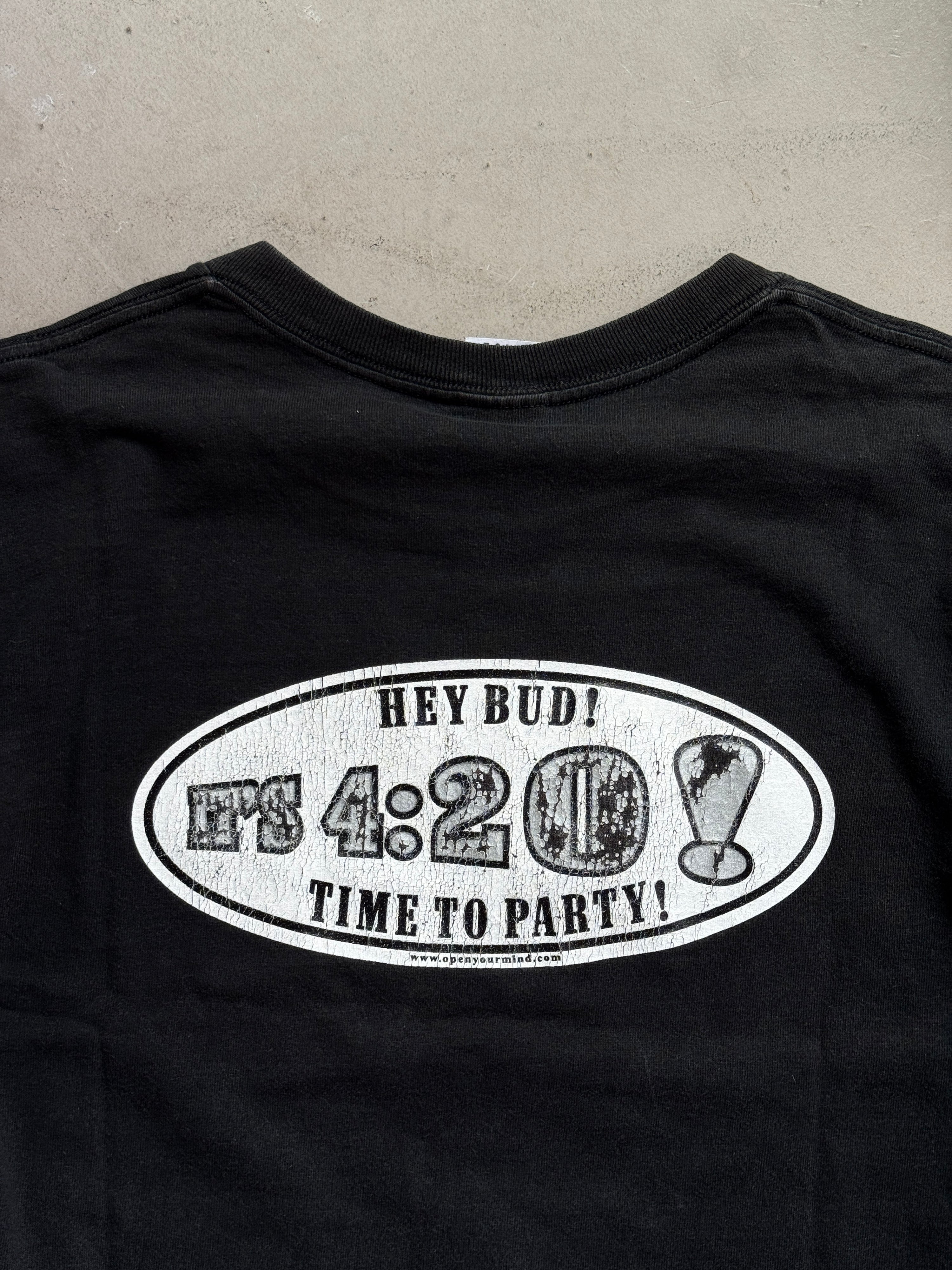 Vintage 2000s “420 Smoke” Cannabis Tee Black - M