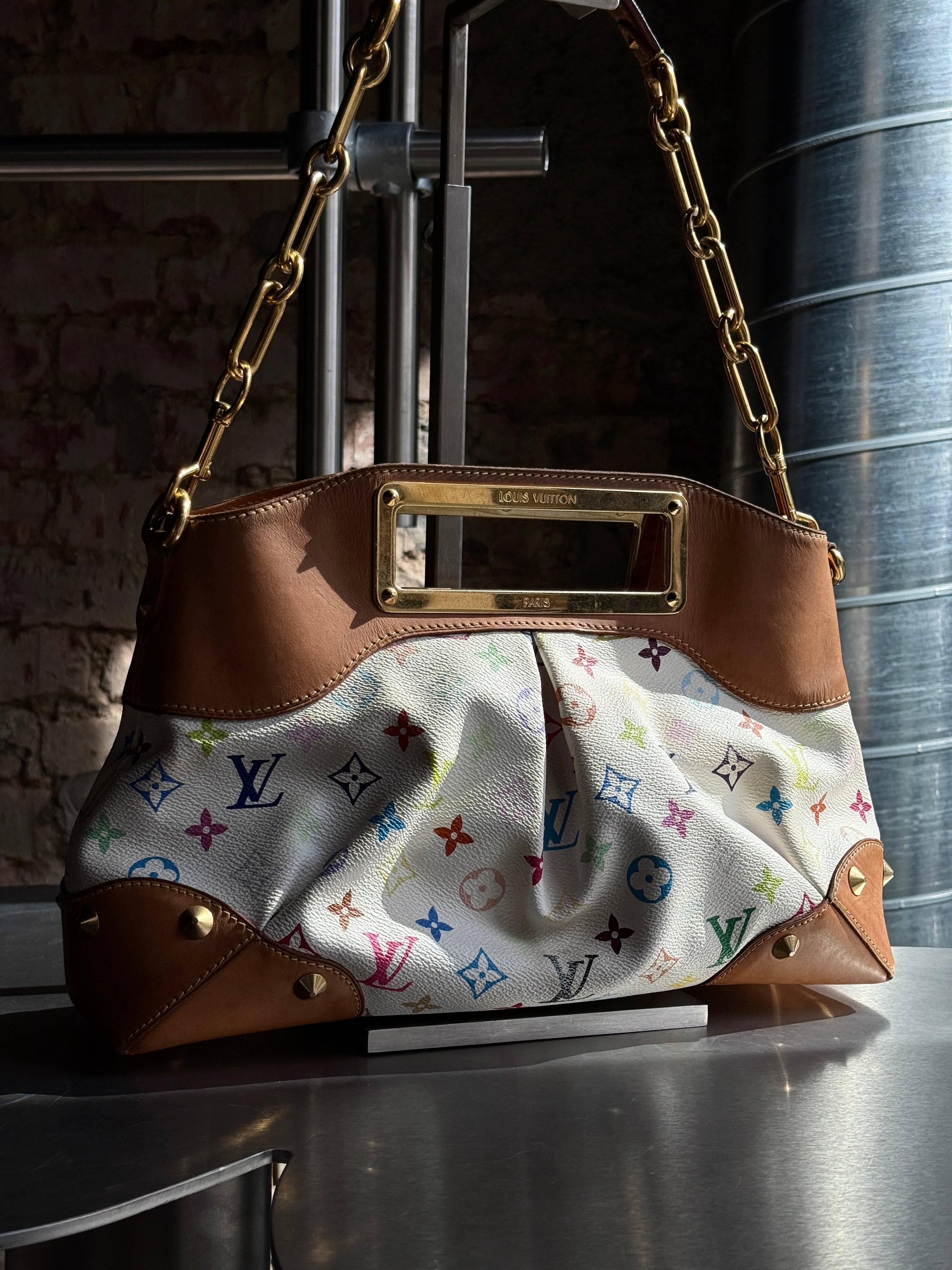 2011 Louis Vuitton Multicolor Monogram Judy GM Bag White (TR3191)