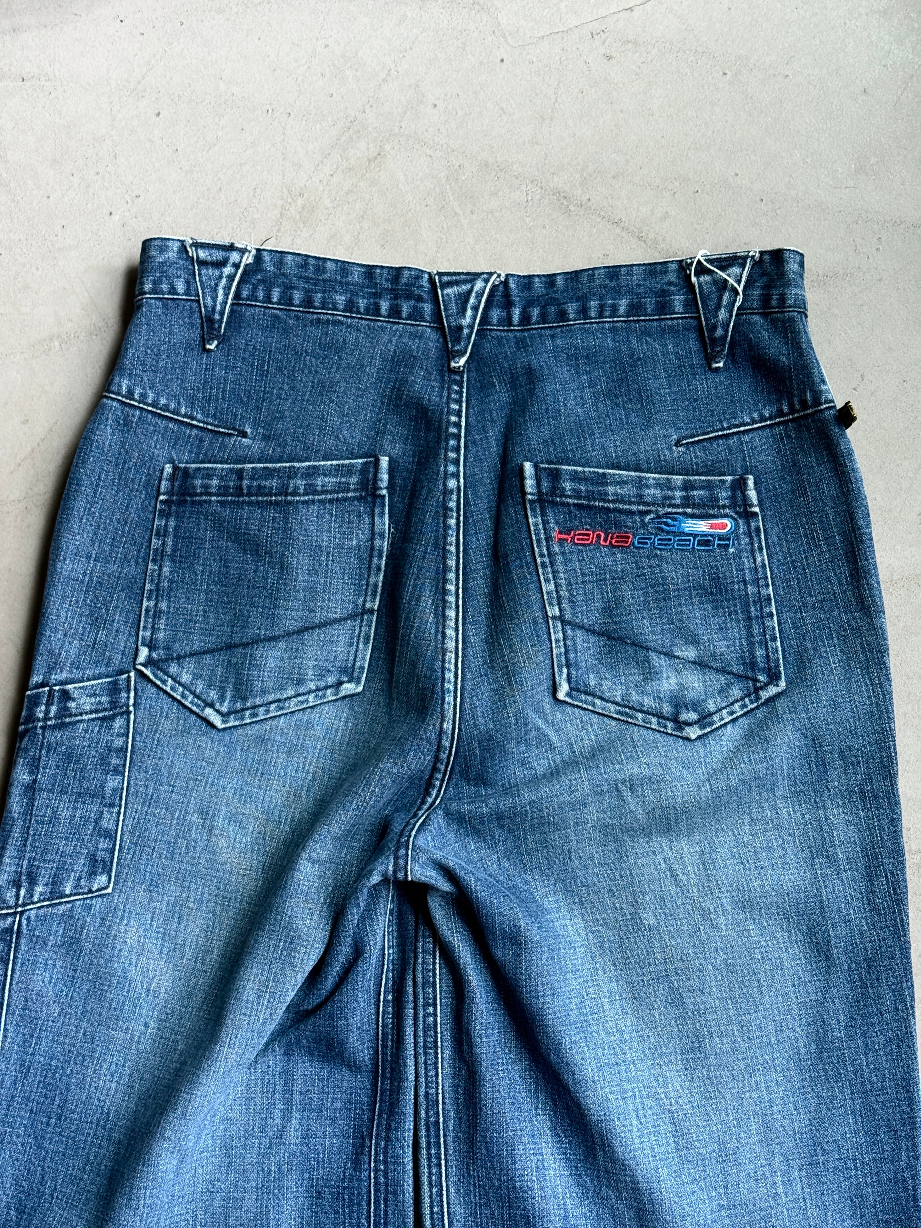 Vintage Kana Beach Baggy Zip Off Rave Jeans - W33 L31