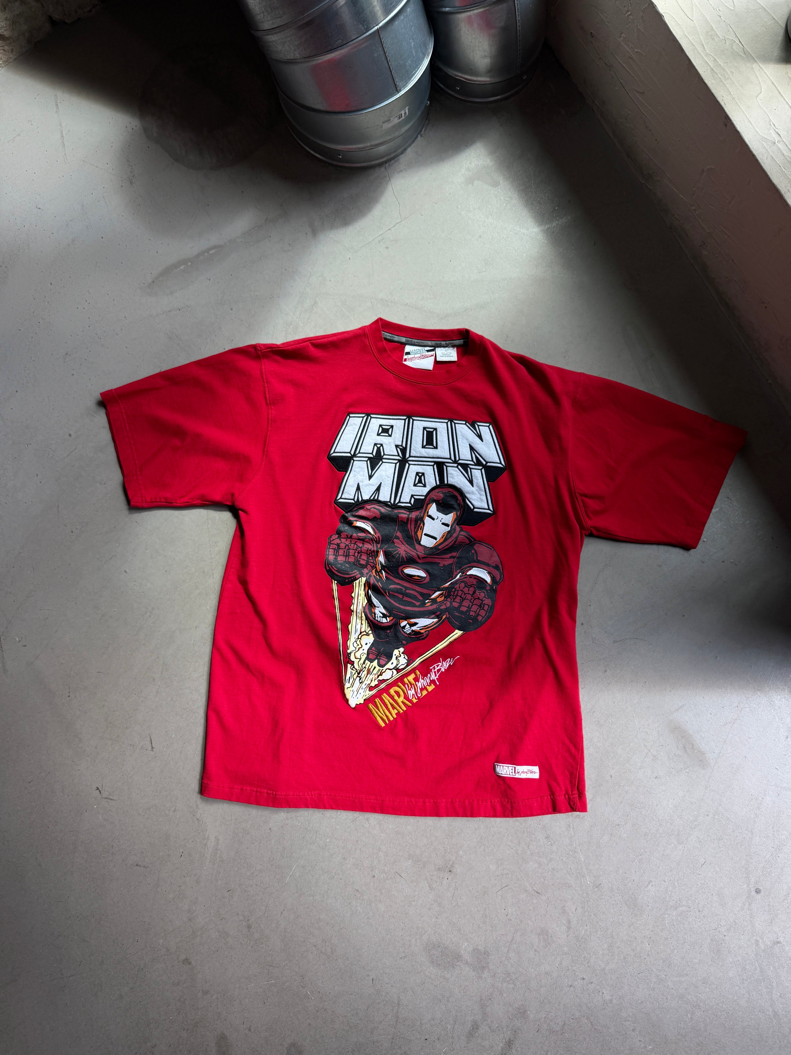 Vintage Marvel Iron Man x Johnny Blaze Tee Red - L