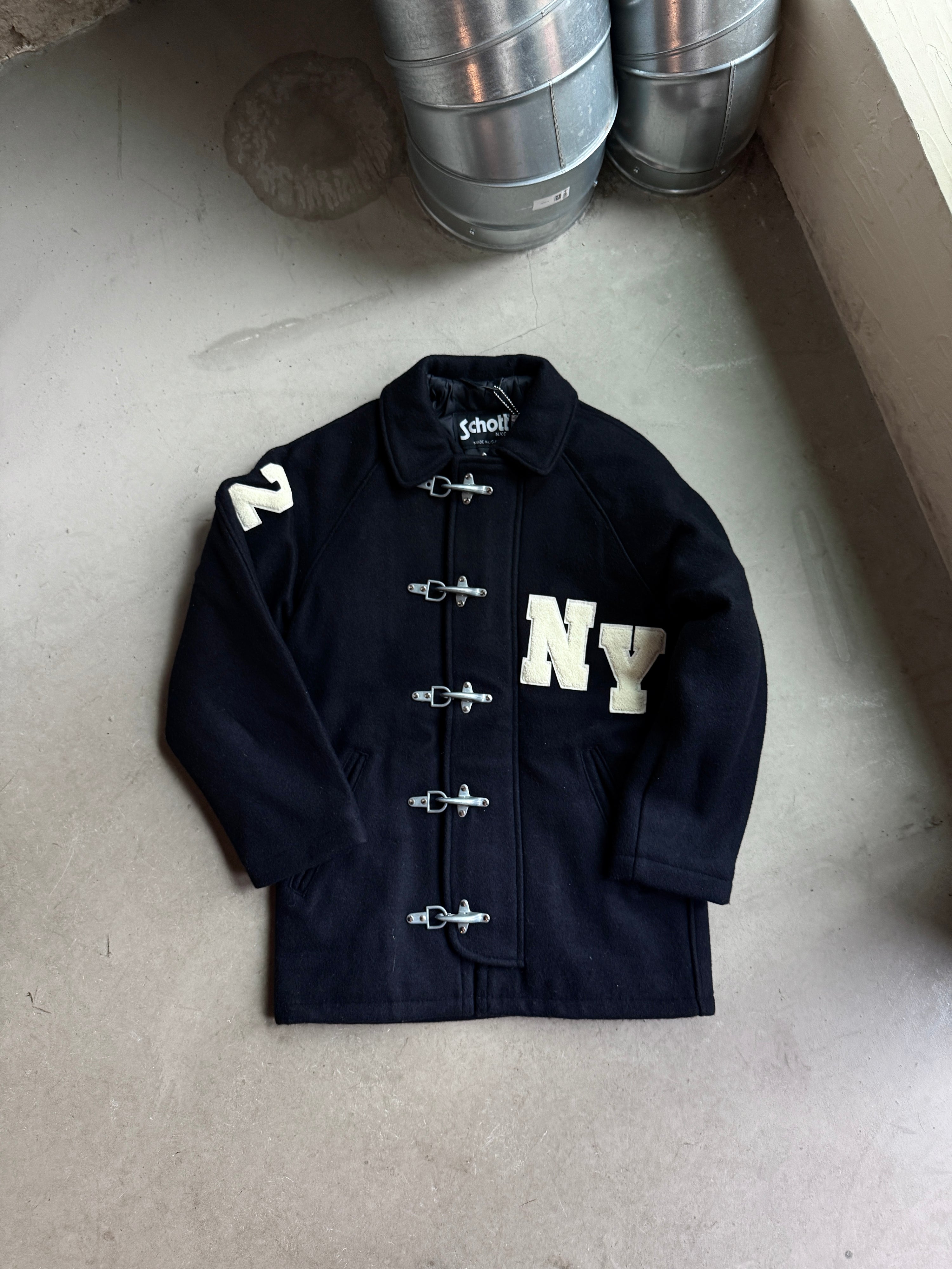 Vintage Schott NYC Firemen Wool Jacket Black - S