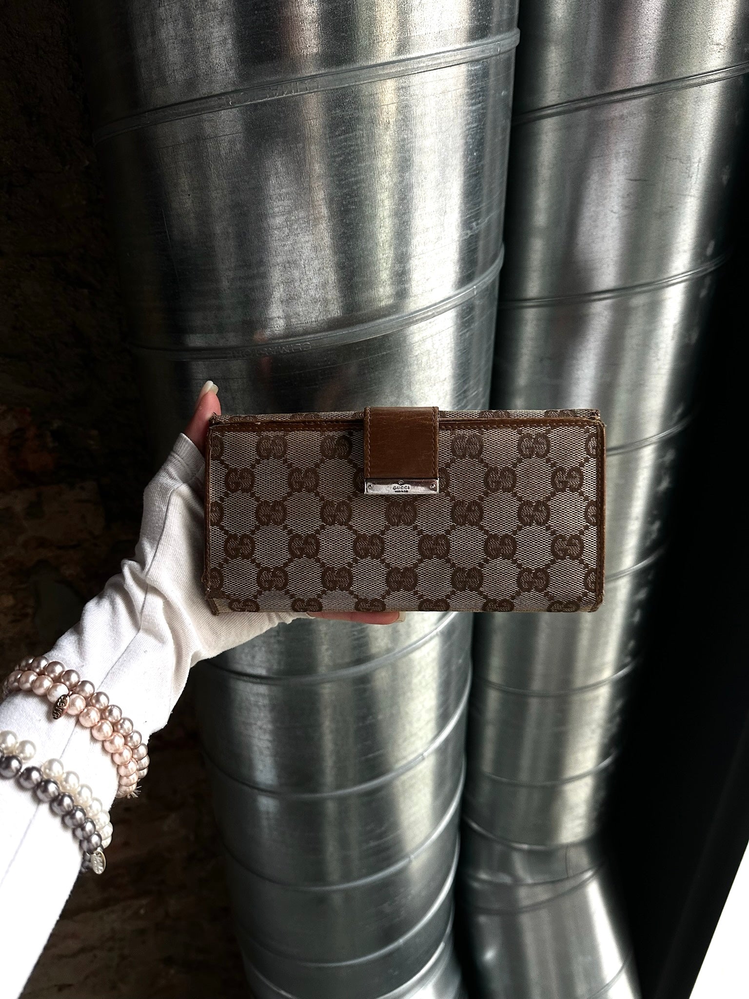 Vintage Gucci Monogram Long Wallet