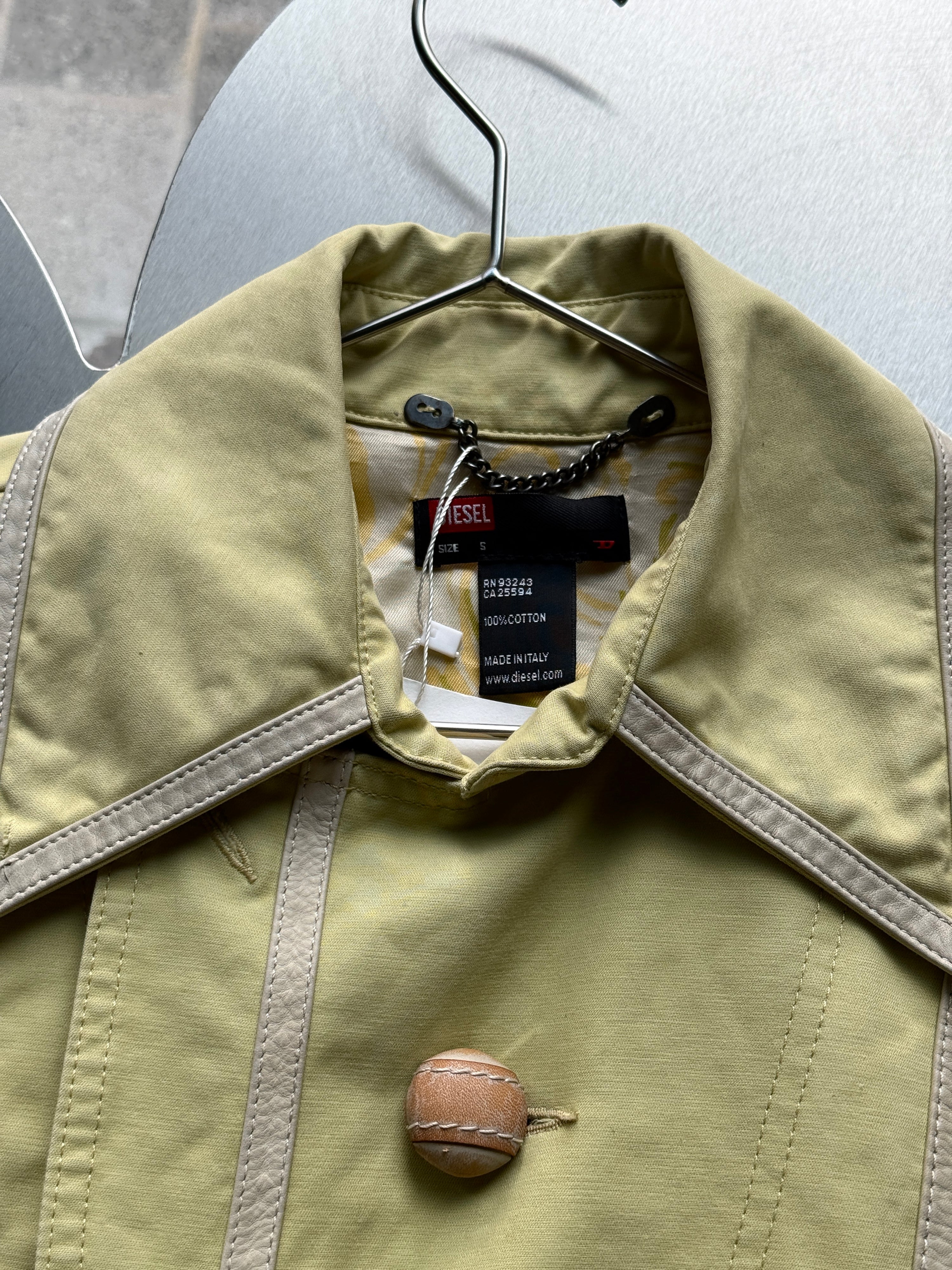 Vintage 2000s Diesel Trench Coat Mustard - S