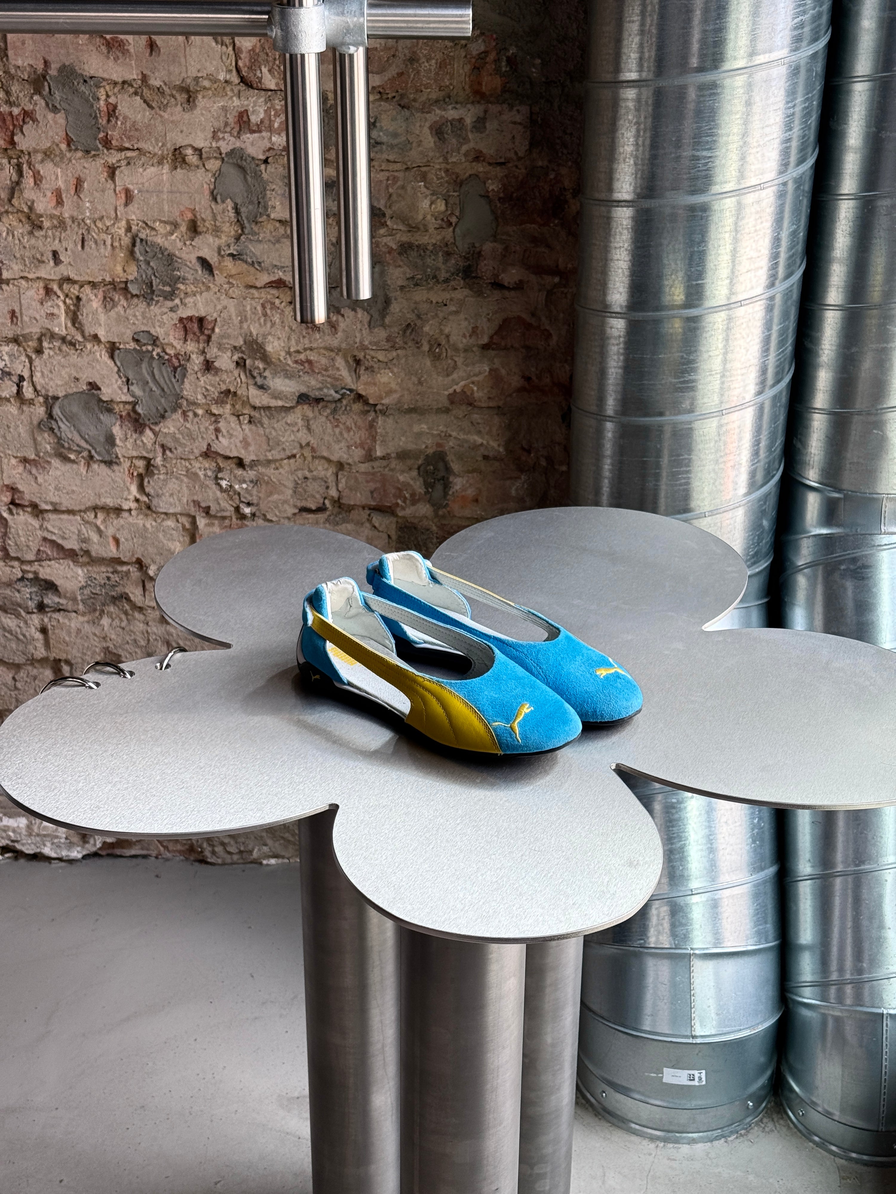 Vintage 2000s Puma Ballet "Impulse Cat" Flats Blue/Yellow - EU41