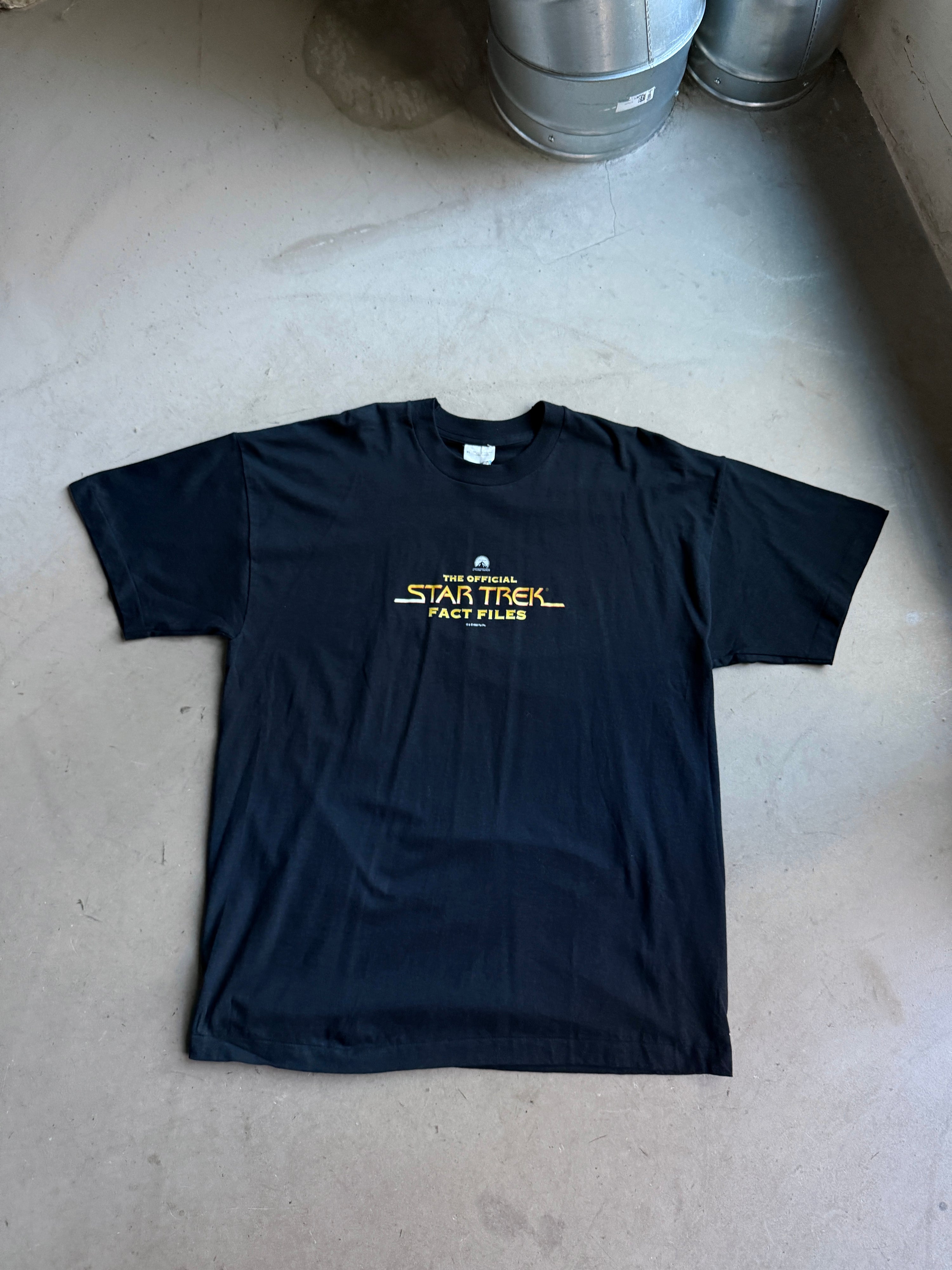 Vintage 1998 Star Trek "Fact Files" Promo Tee Black - XL