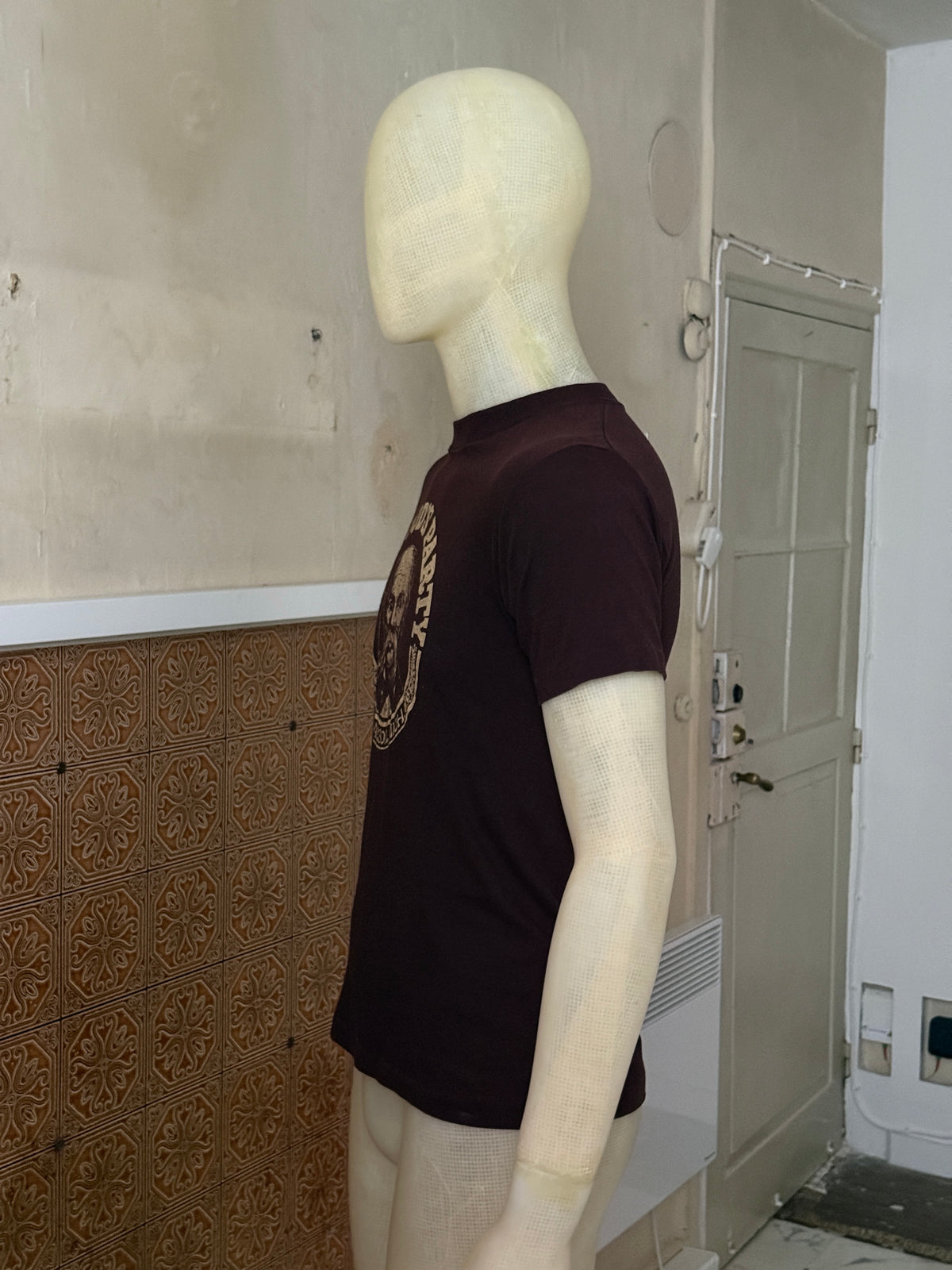 Vintage 1980s "Mr Floods Party Bar" Brown T-Shirt - S