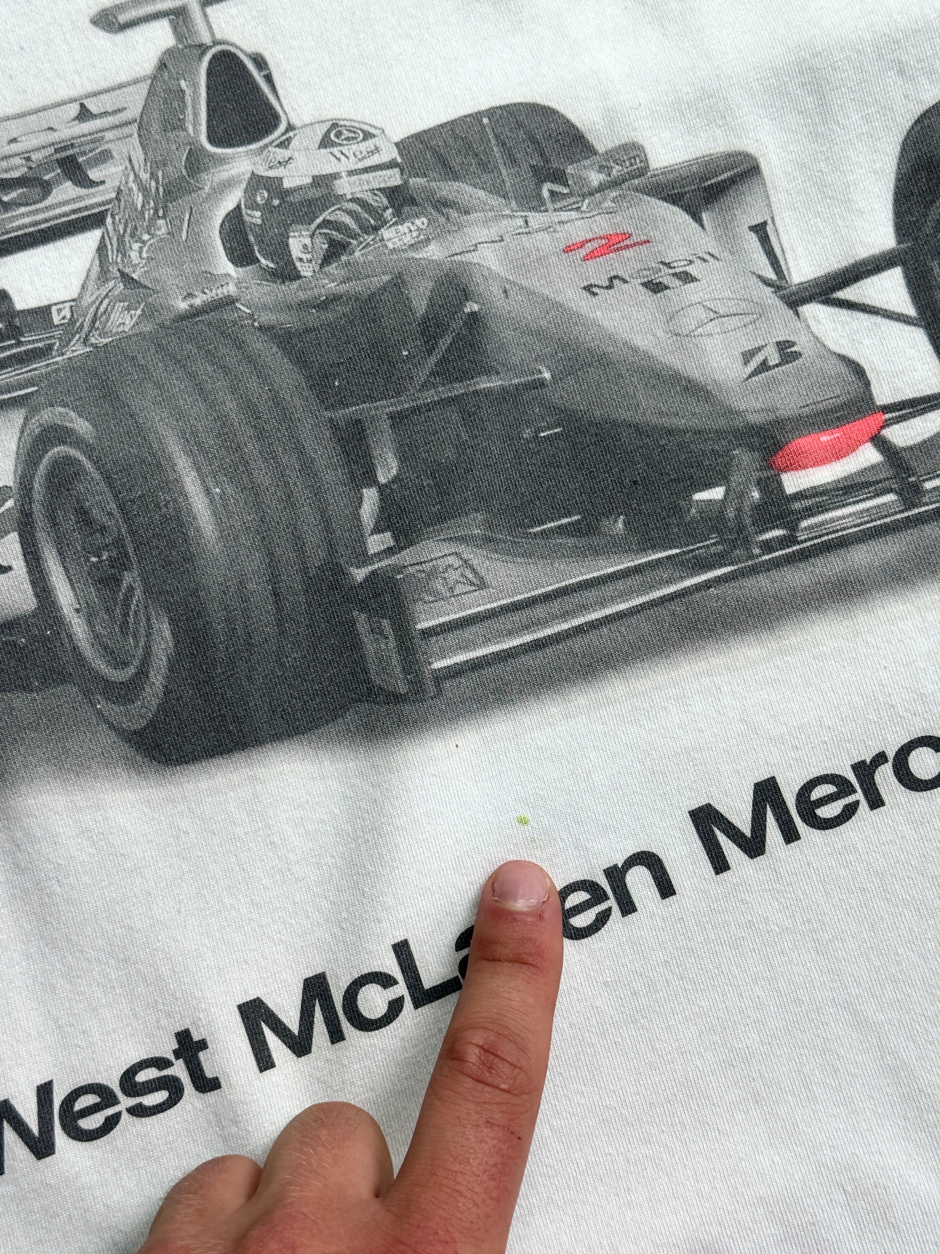 Vintage 1990s F1 West McLaren "Powered by Mercedes Benz" T-shirt White - XL