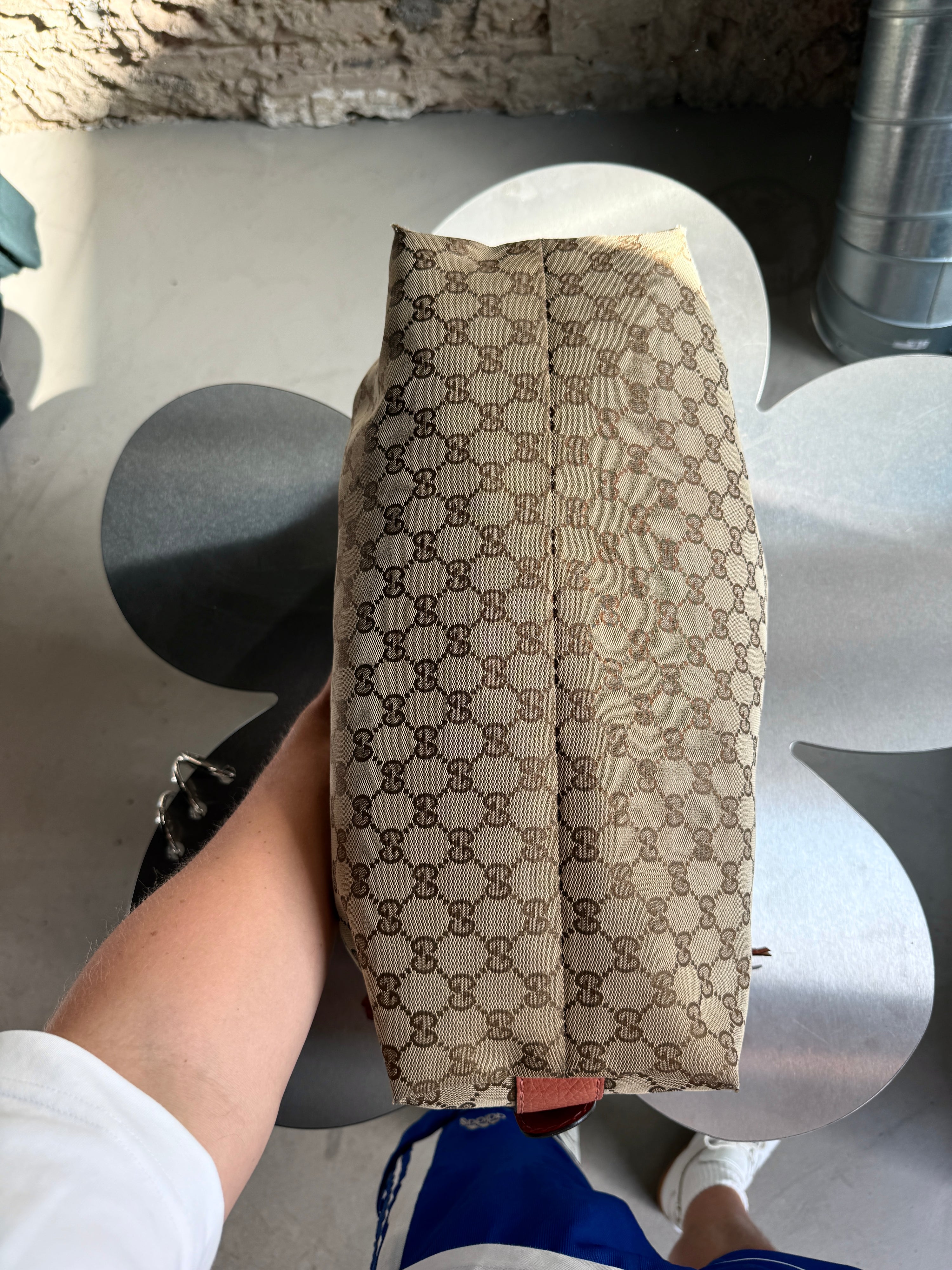 Vintage Gucci GG Bamboo Bar Shoulder Bag (Orange Braided Strap)