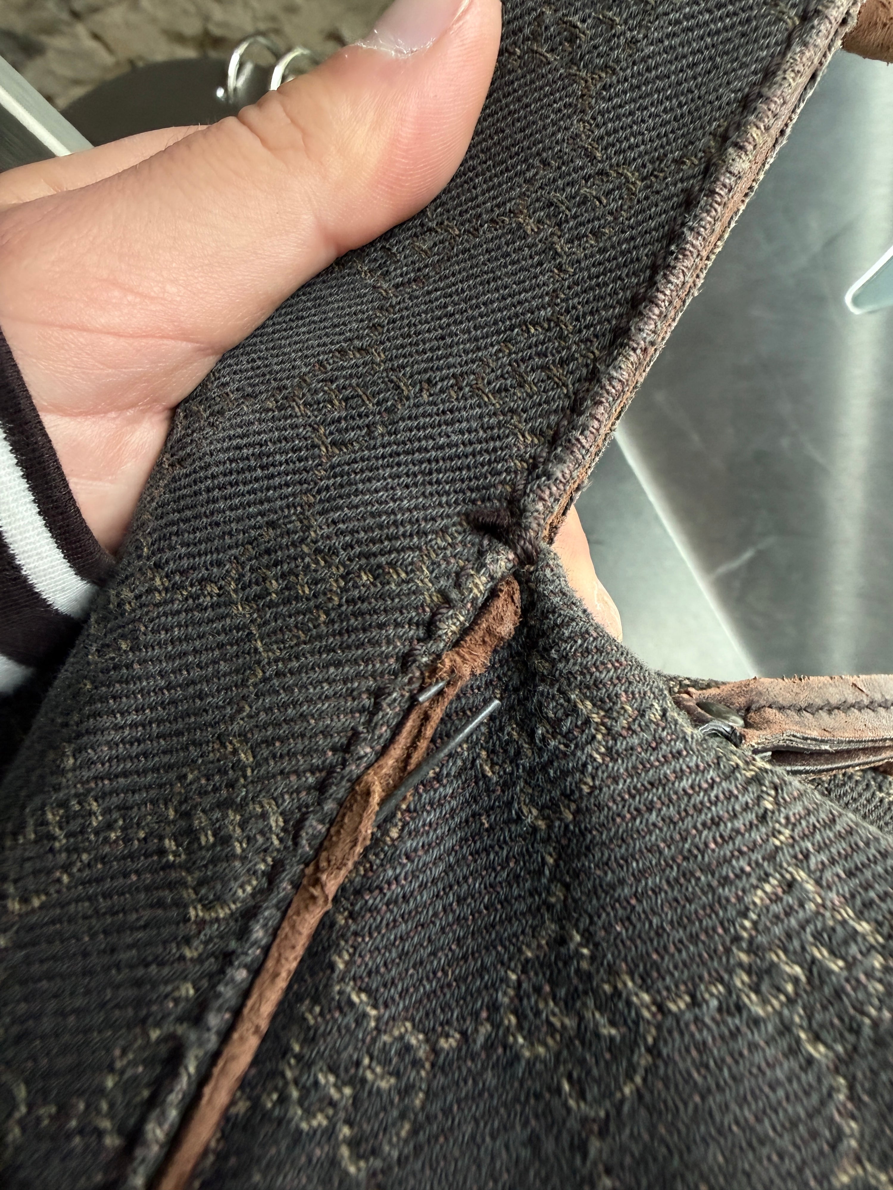 Vintage Gucci GG Cloth Hobo Bag Dark Brown
