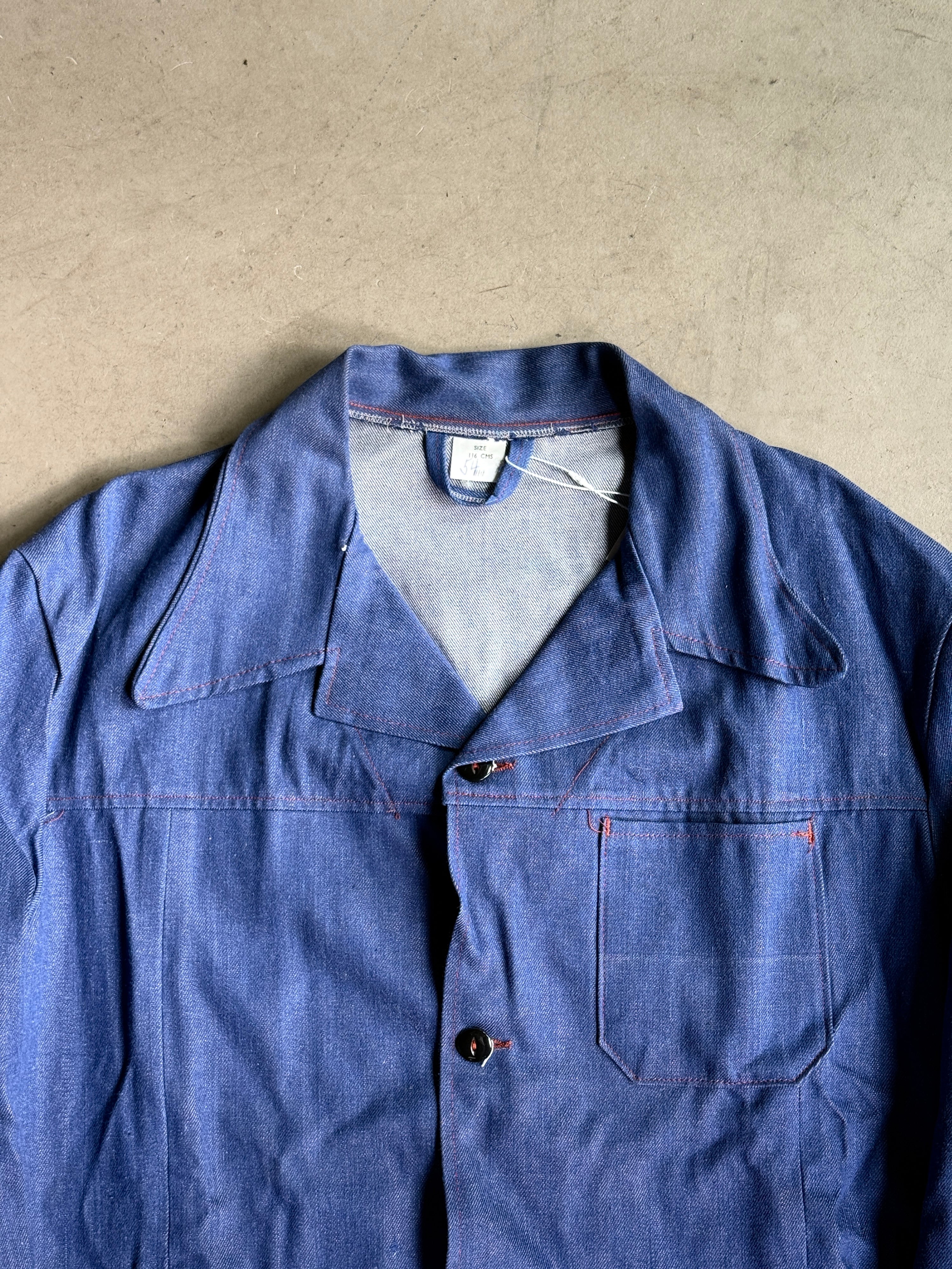 Vintage 1970s British Prison Workwear Chore Jacket Blue - XL