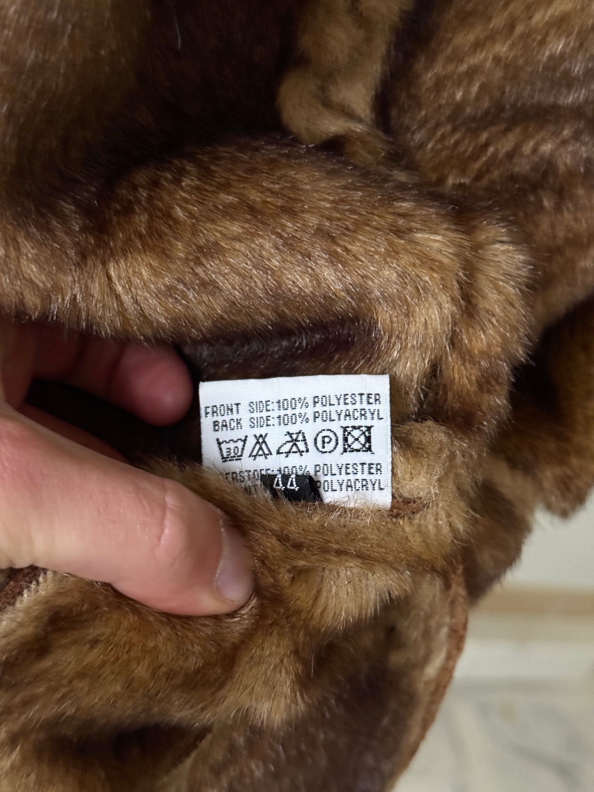 Vintage Balmain Faux Fur Brown Penny Lane Coat - XL
