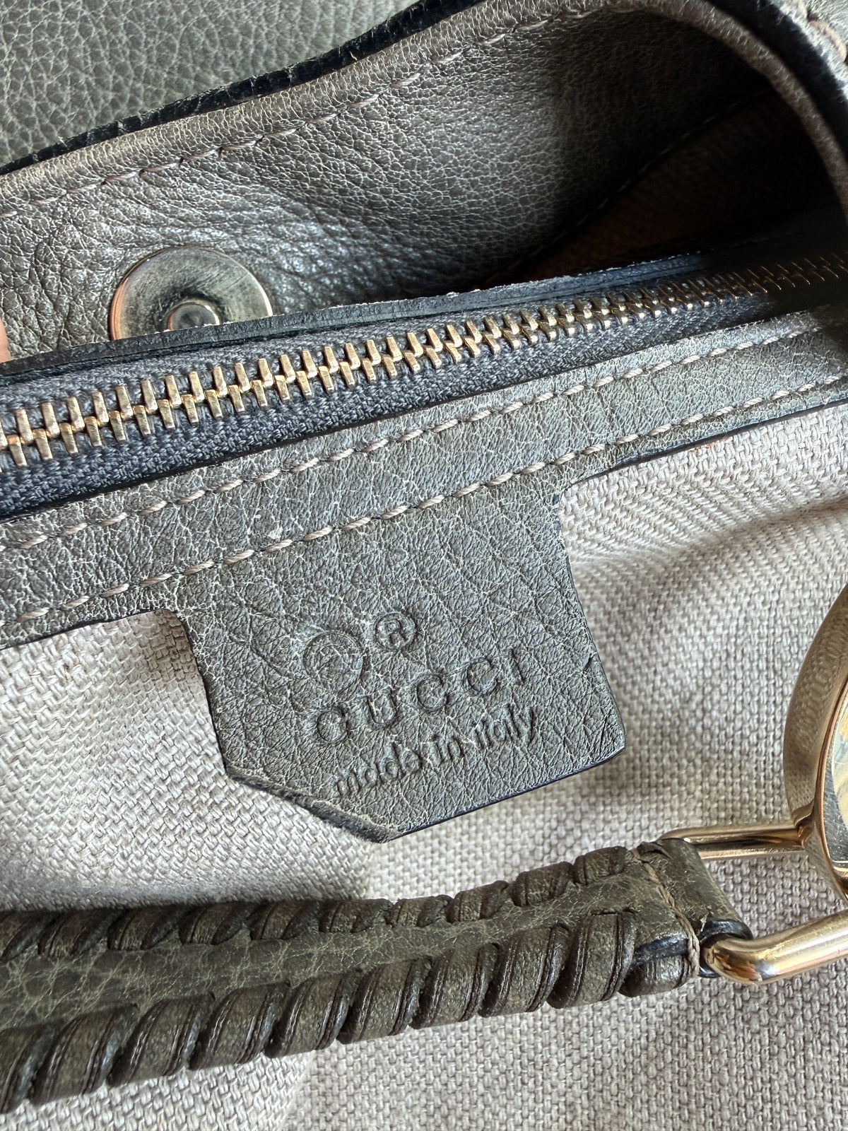 Gucci Gray Leather Charlotte Tote Bag