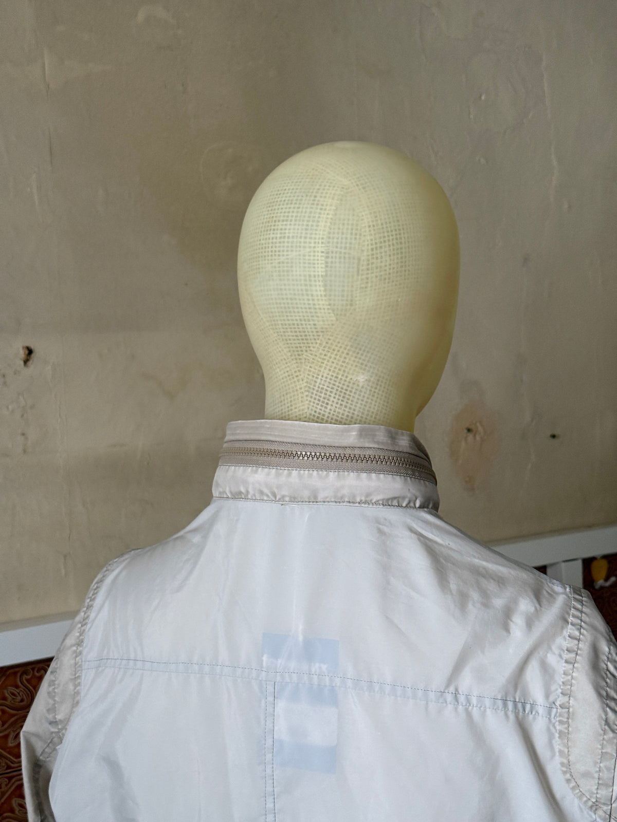 Vintage 2000s Versace Collection Light Grey Nylon Zip Up Jacket - M