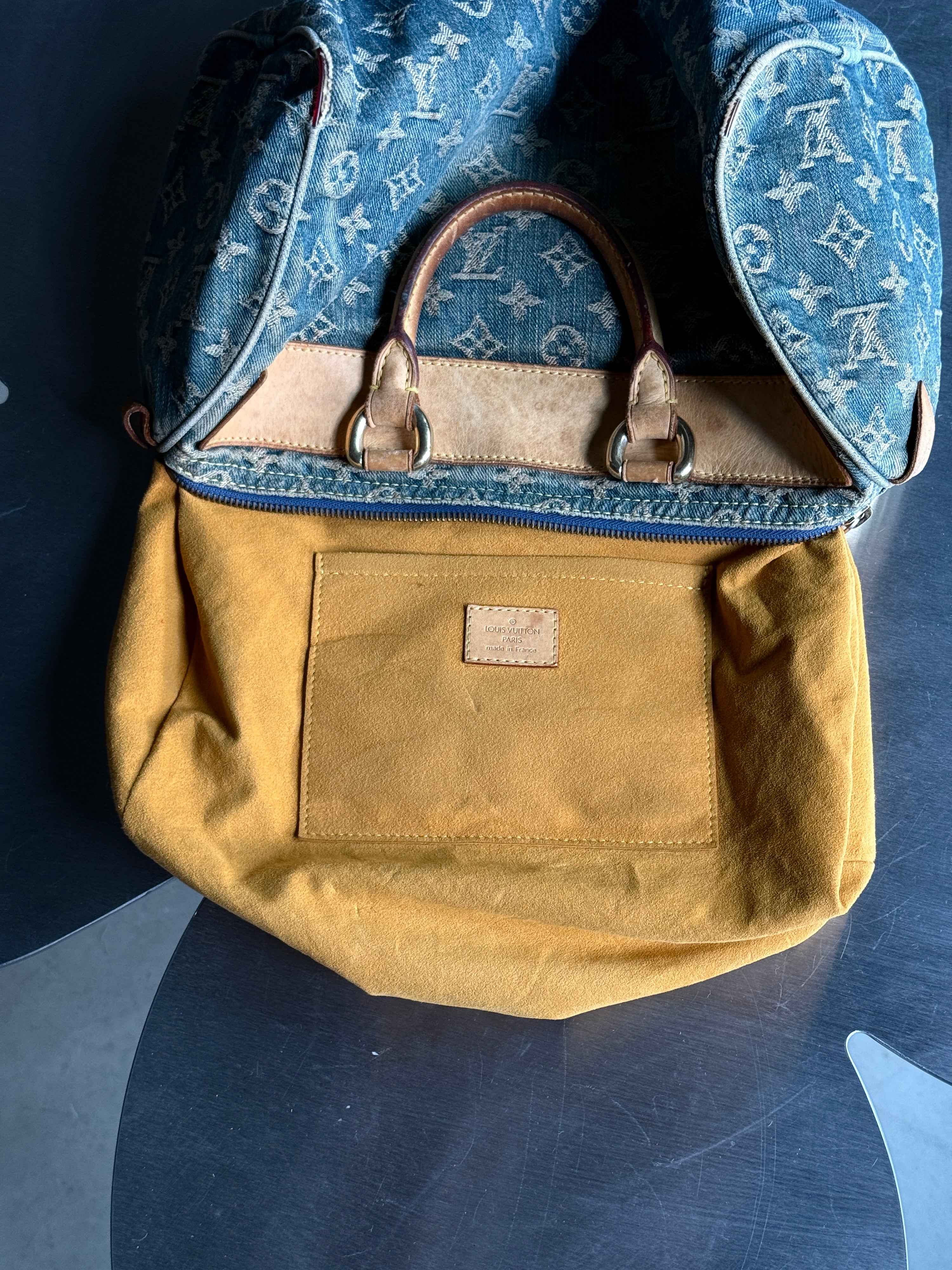 Vintage 2005 Louis Vuitton Denim Speedy Bag Blue (SP0095)