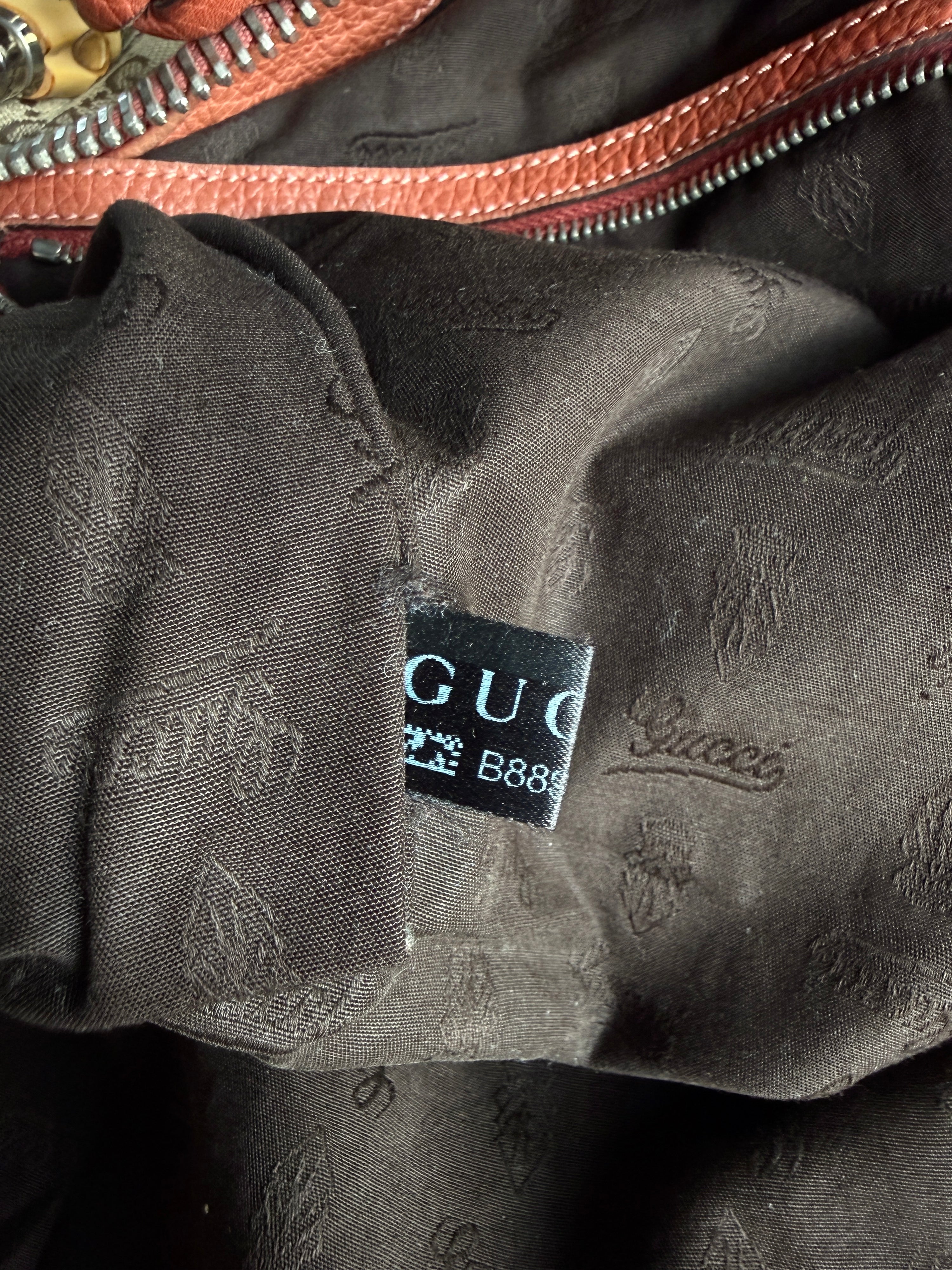 Vintage Gucci GG Bamboo Bar Shoulder Bag (Orange Braided Strap)