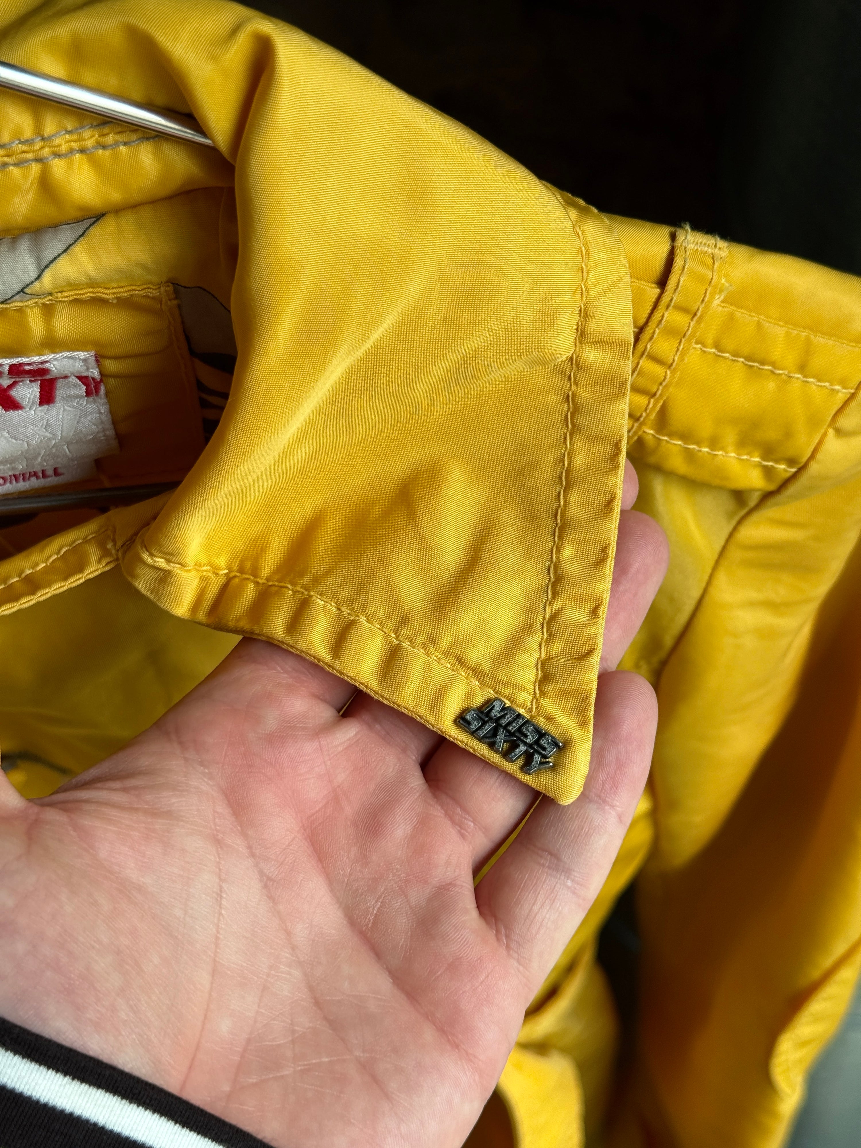 Vintage 2000s Miss Sixty Double Breasted Trench Coat Yellow - S