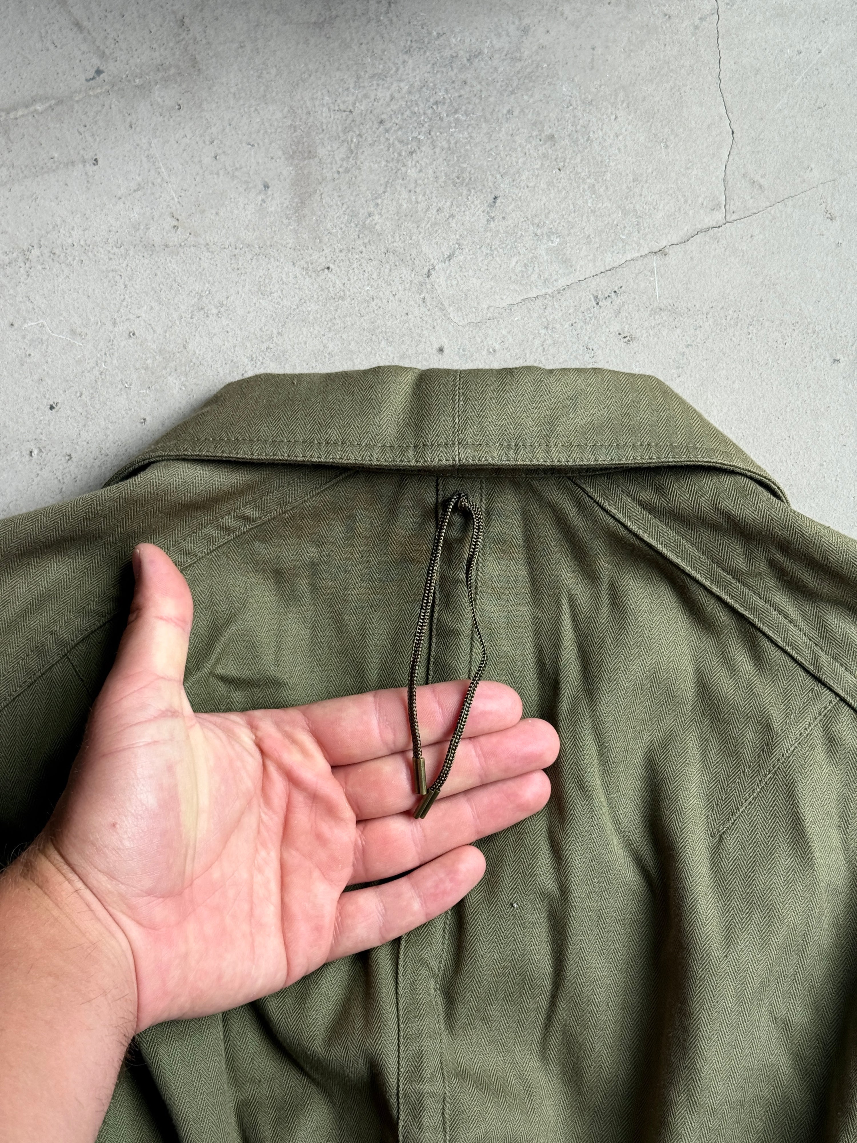 2000s John Galliano Snatched Ruched Button Jacket Khaki - XS