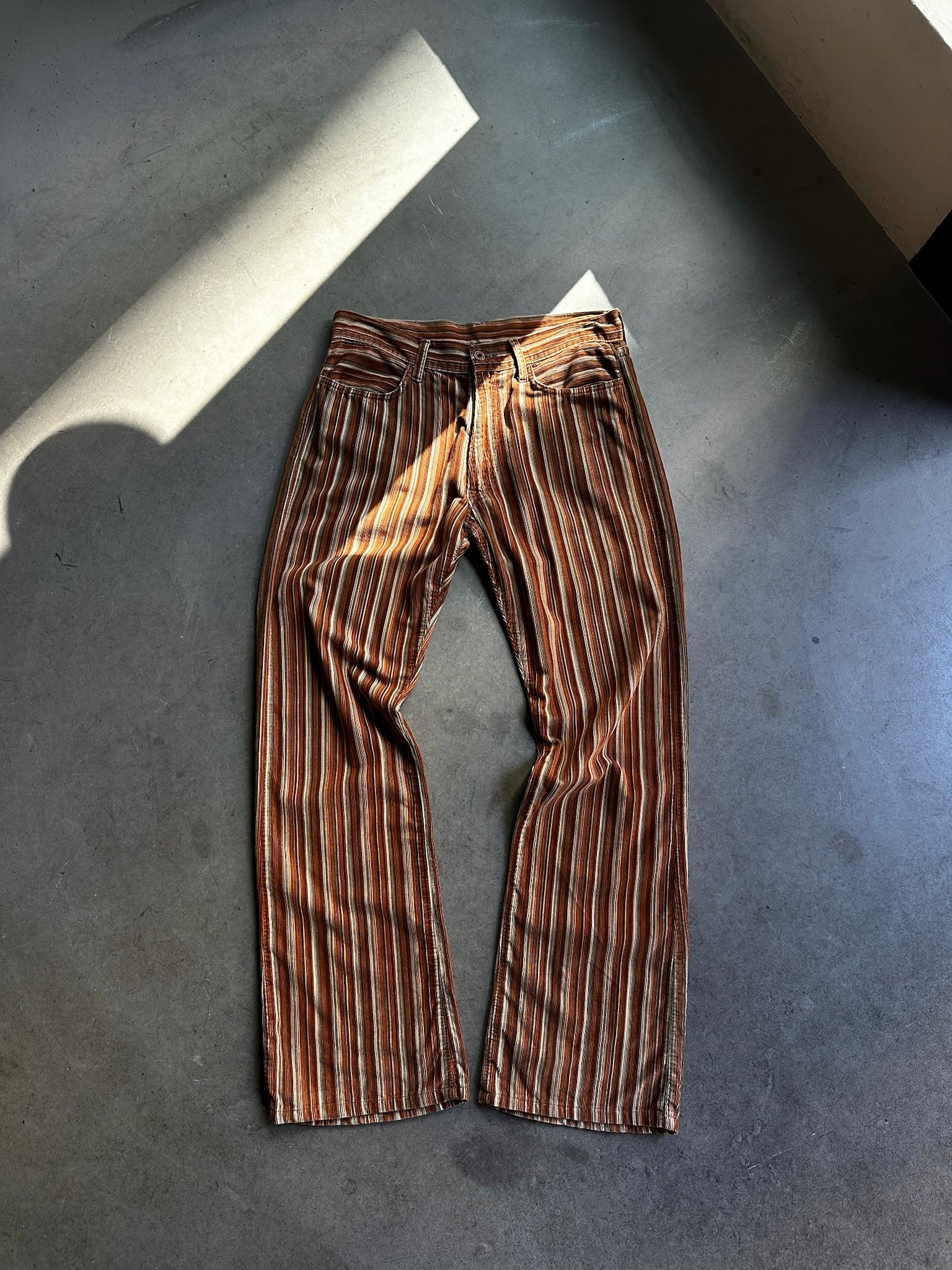 Vintage Striped Trousers Brown / Orange
