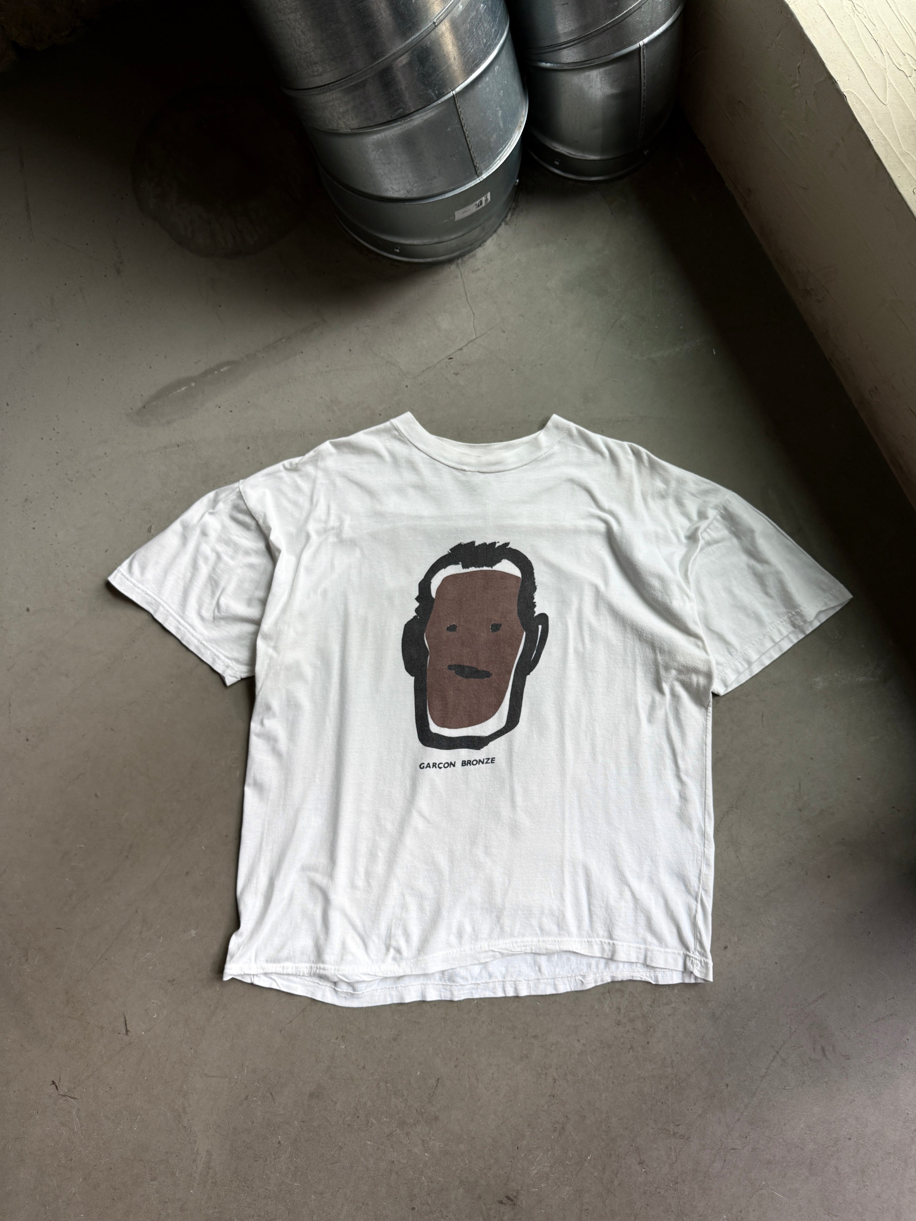 Vintage Garcon Bronze Art T-Shirt White - XL
