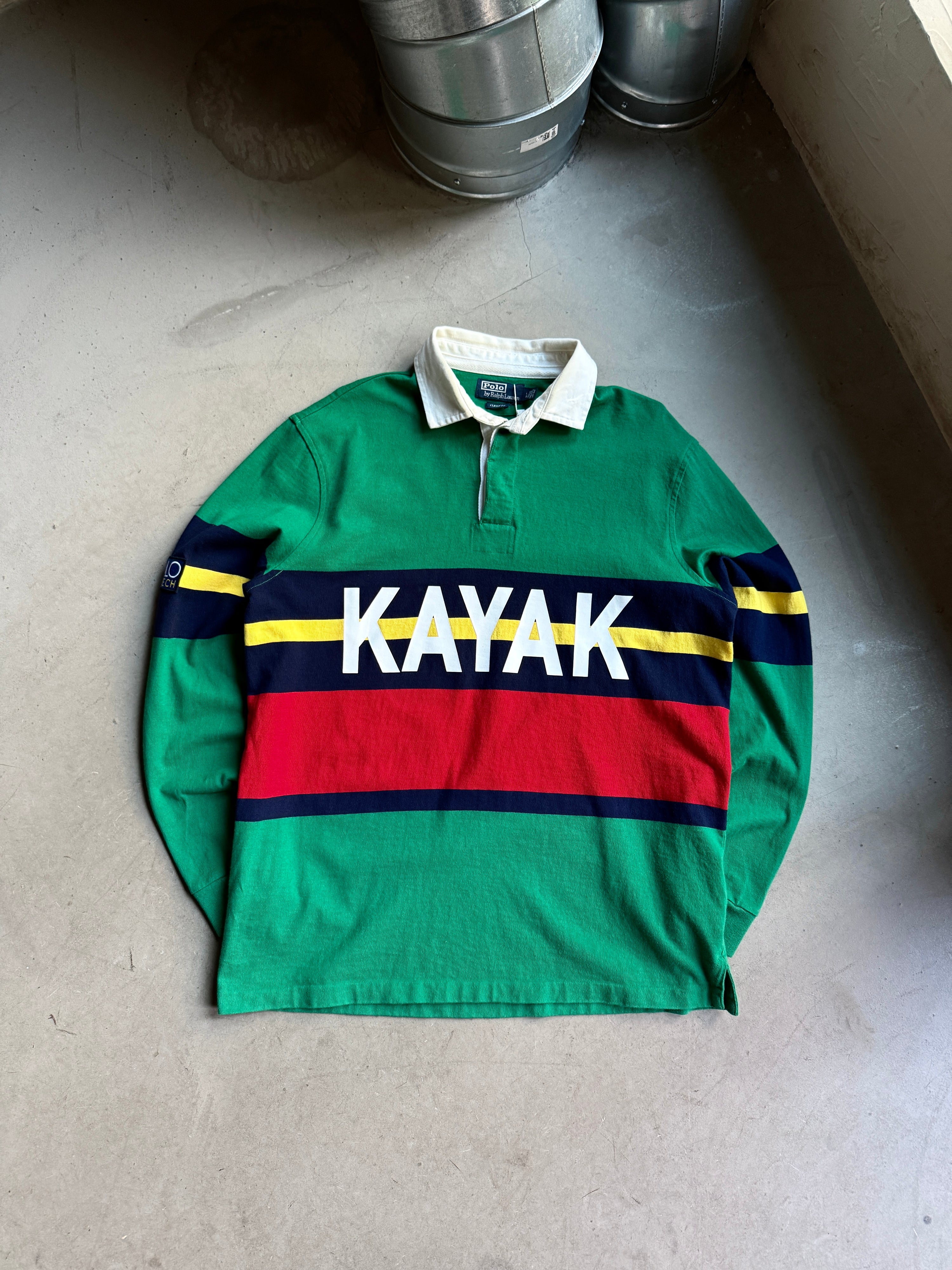 Retro Polo Ralph Lauren Kayak" Polo Hi Tech" Rugby Shirt - XL
