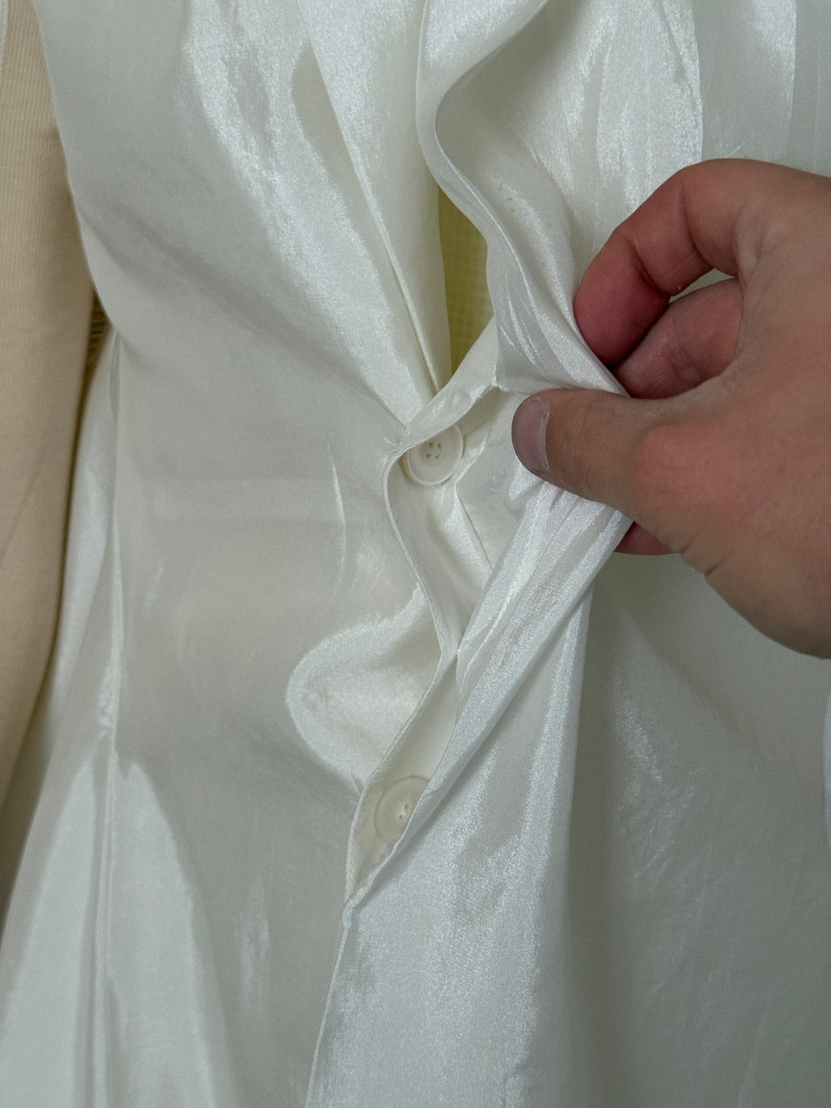 2000s Rick Owens Silk Blend Asymetrical Drape Blazer Coat White - XS
