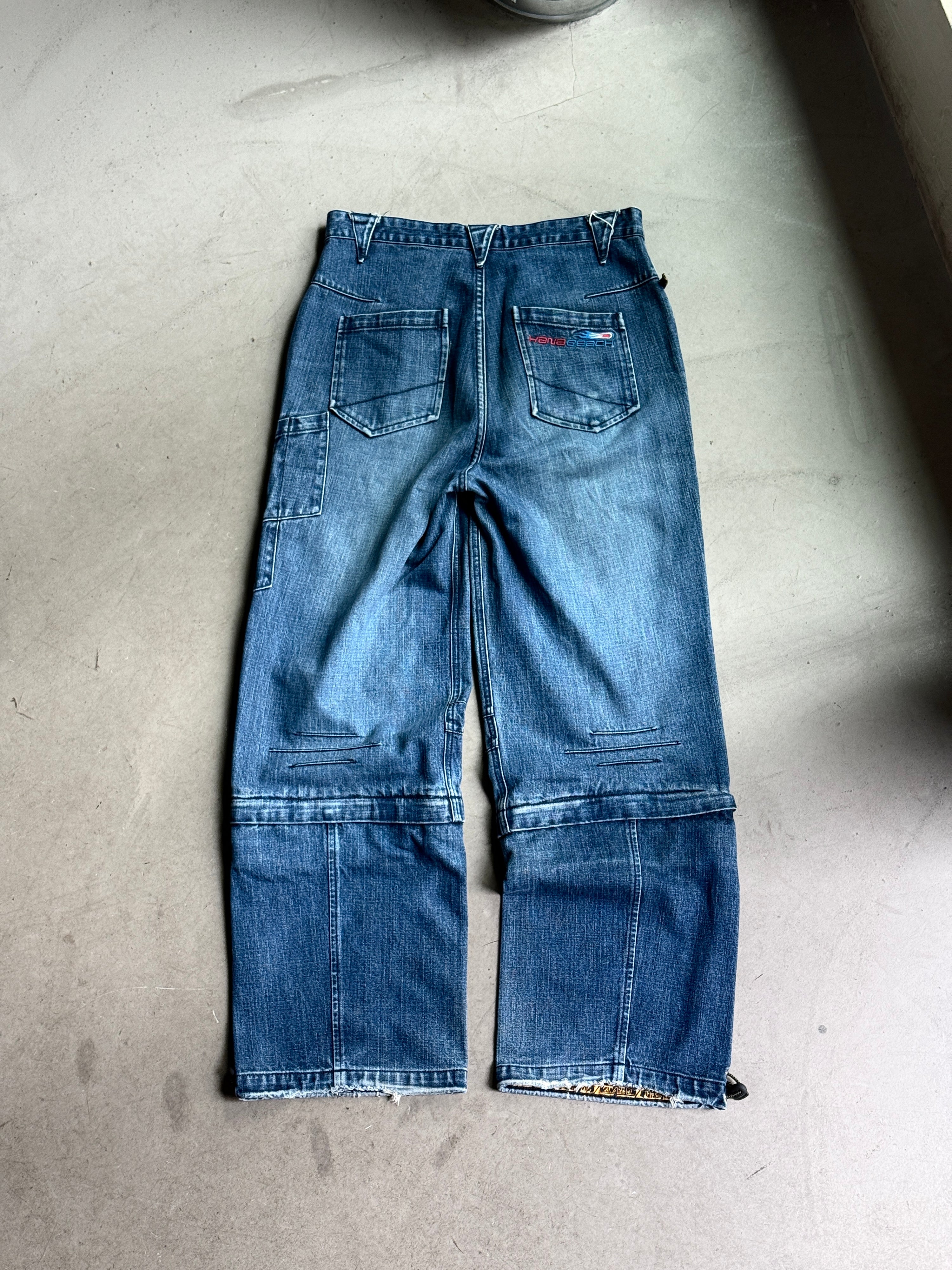 Vintage Kana Beach Baggy Zip Off Rave Jeans - W33 L31