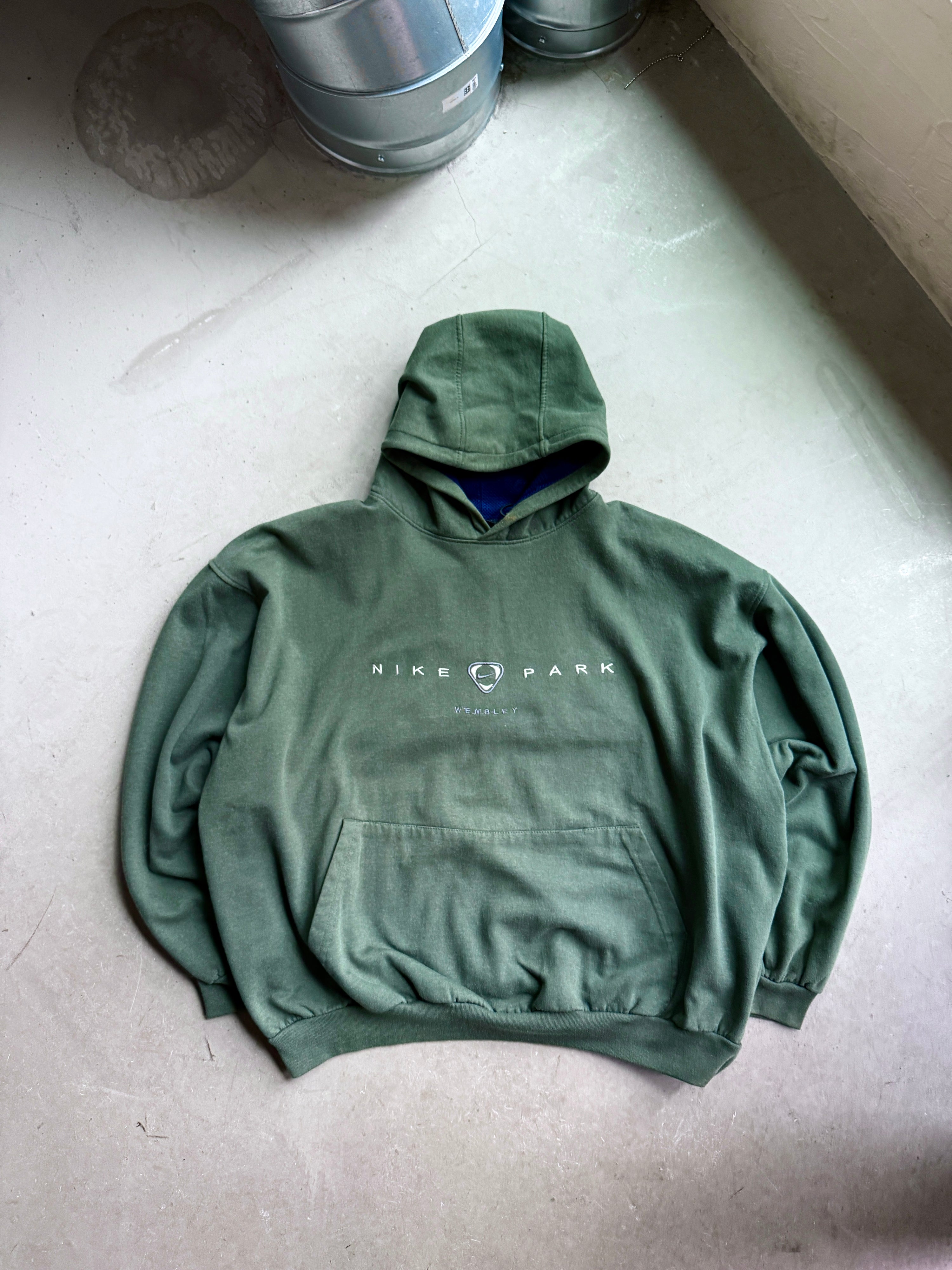 Vintage Nike Park Wembley Bootleg Hoodie Olive Green
