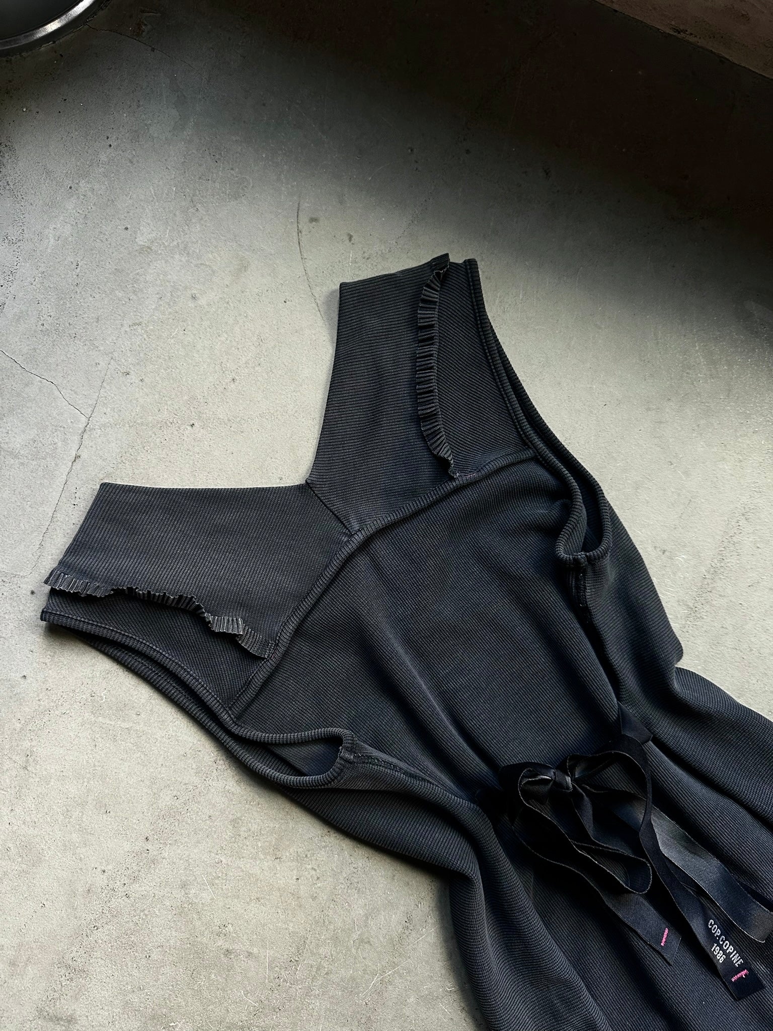 Vintage Cop Copine Deconstructed Vest Dress Black - XS