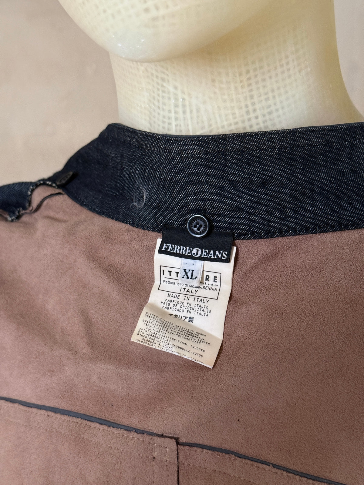 Vintage 2000s Gianfranco Ferré Black Faux Leather Jacket - M