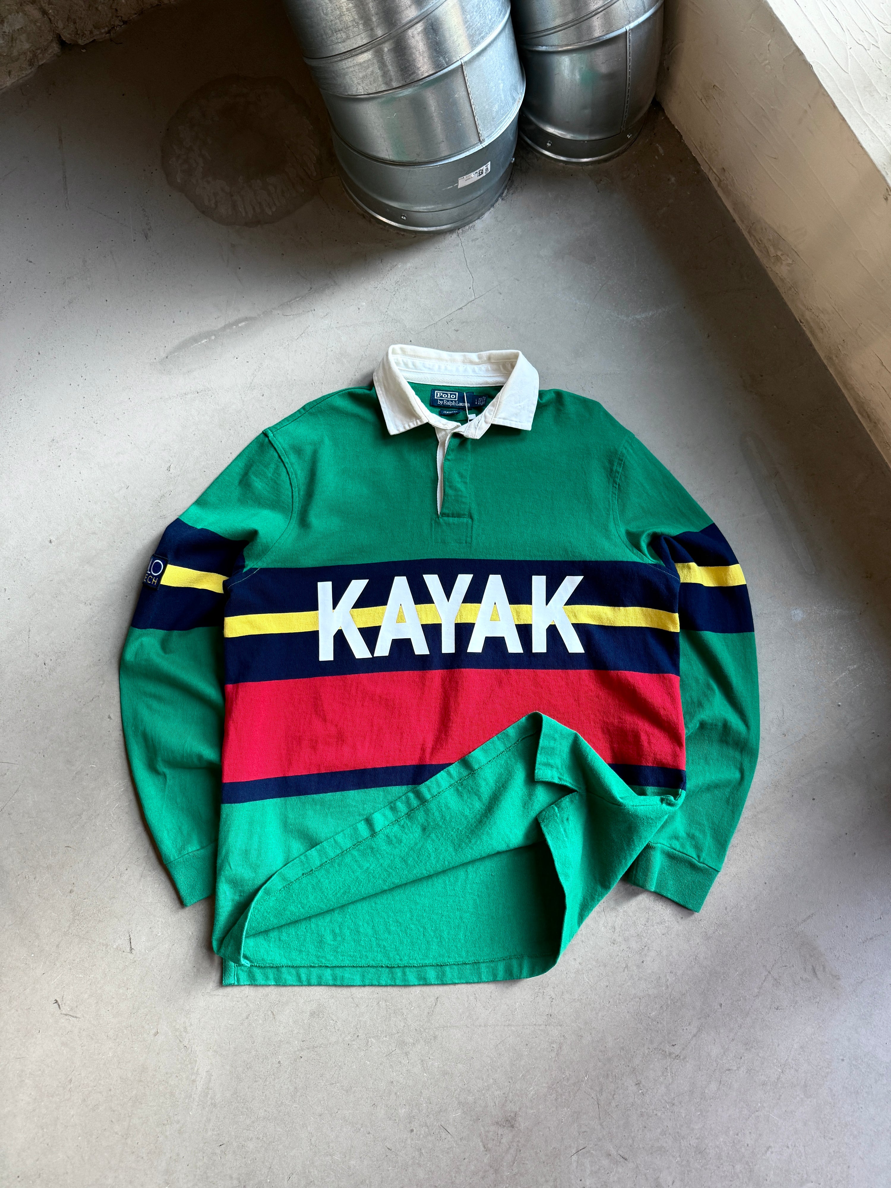 Retro Polo Ralph Lauren Kayak" Polo Hi Tech" Rugby Shirt - XL