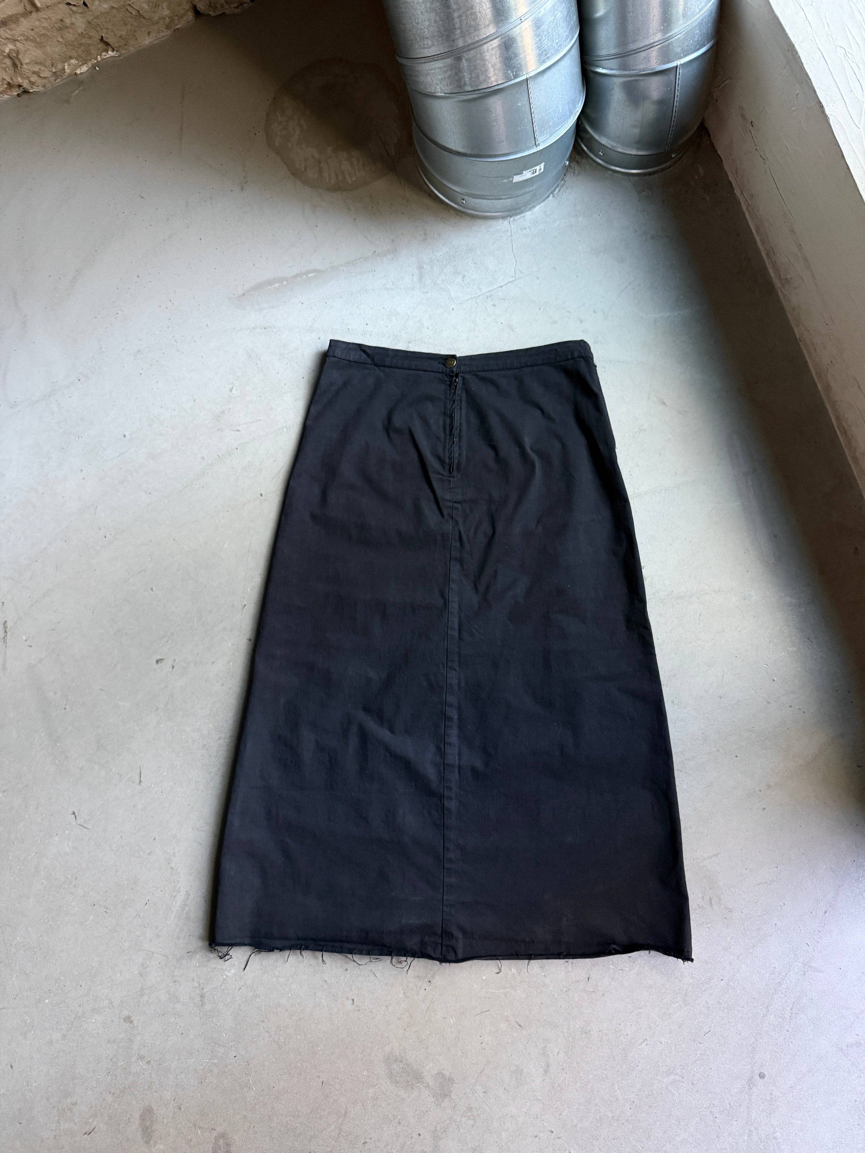 Vintage Chipie Distressed Maxi Skirt Black - M